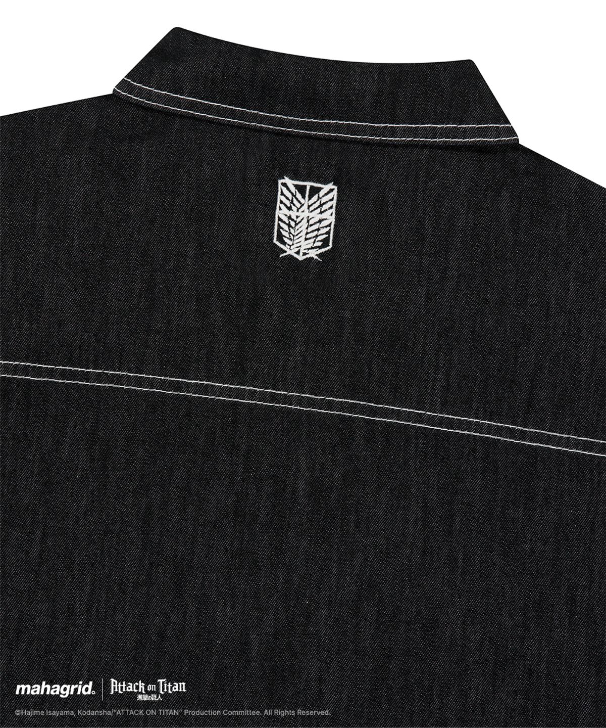 마하그리드(MAHAGRID) [진격의거인] SASAGEYO DENIM HALF SHIRT BLACK(MG2GMMW342T)