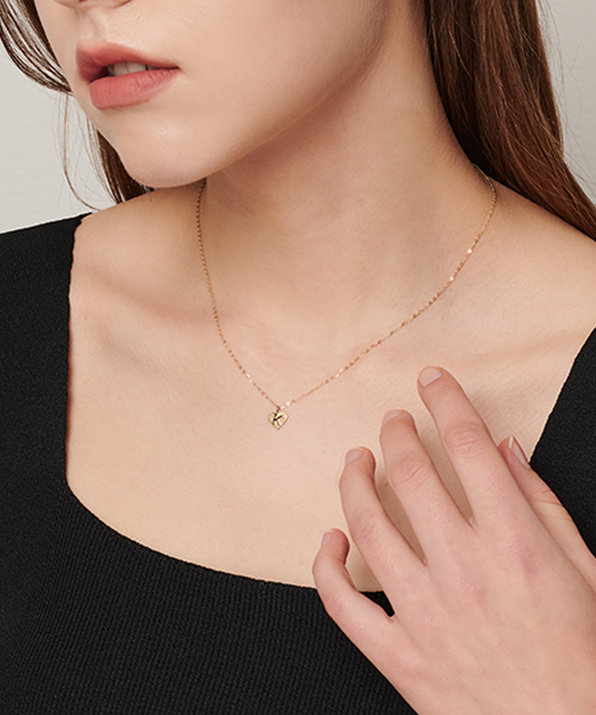 러비앤비(LOVEENB) [14K gold] 하트 알파벳 이니셜 목걸이