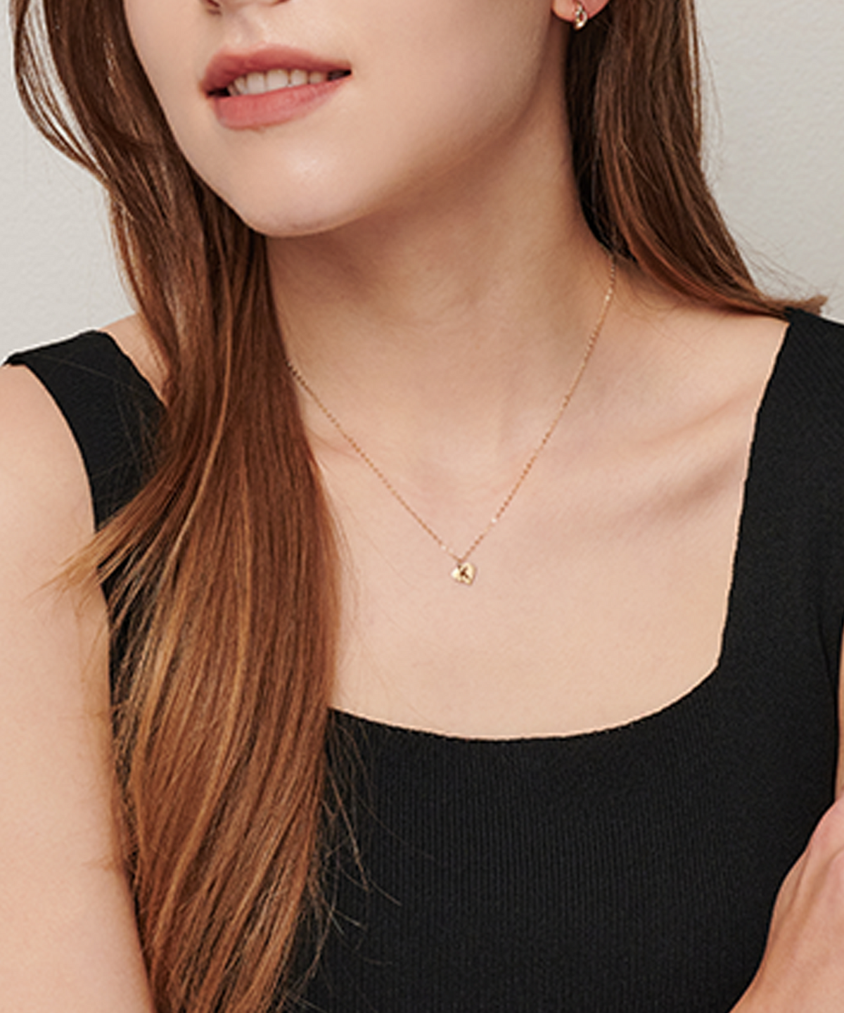 러비앤비(LOVEENB) [14K gold] 하트 알파벳 이니셜 목걸이