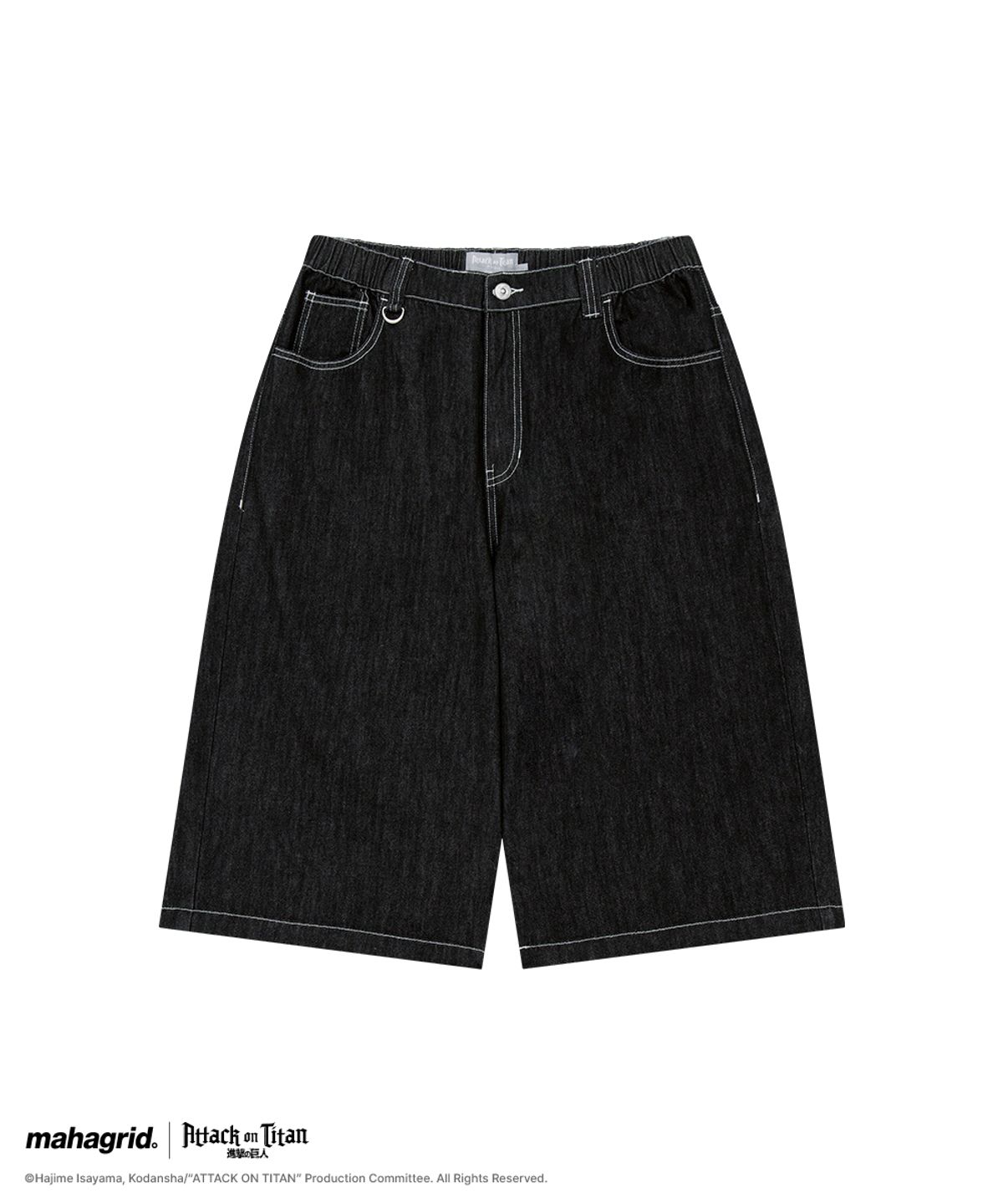 마하그리드(MAHAGRID) [진격의거인] LEVI INDIGO DENIM SHORTS BLACK(MG2GMMD114T)