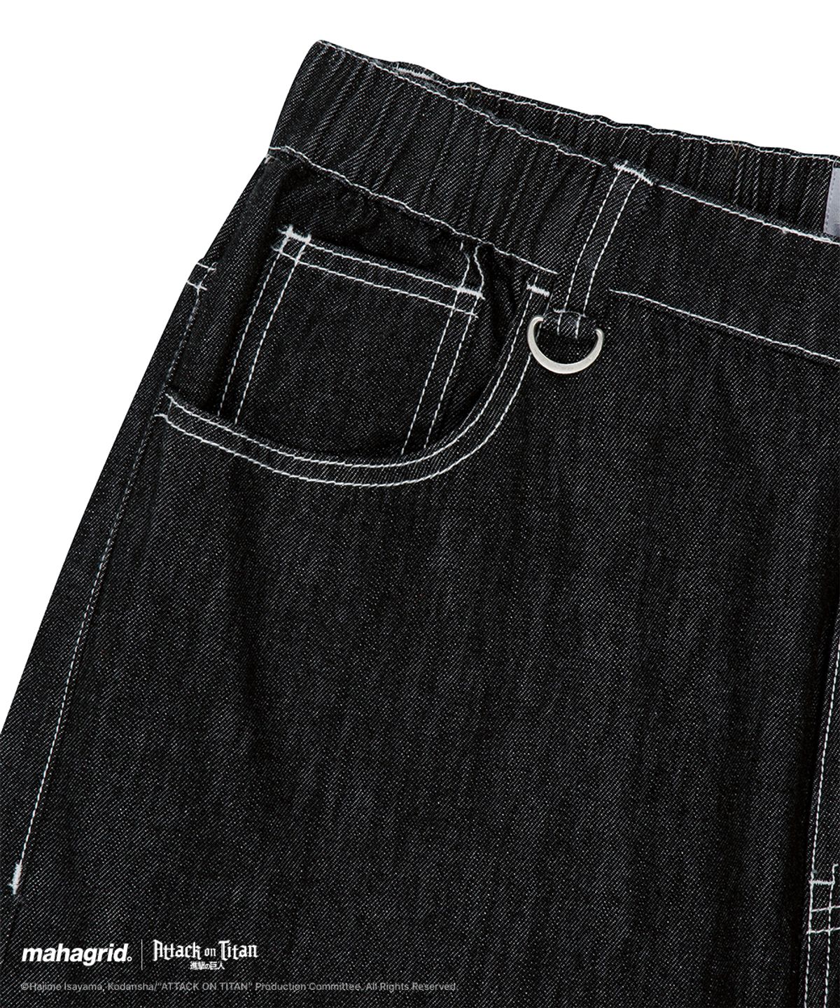 마하그리드(MAHAGRID) [진격의거인] LEVI INDIGO DENIM SHORTS BLACK(MG2GMMD114T)