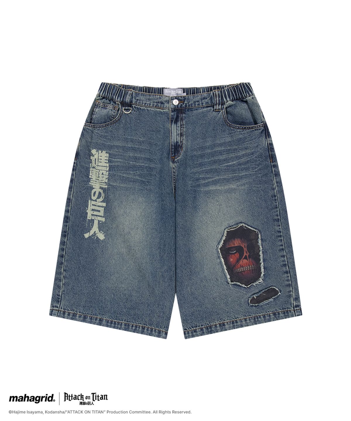 마하그리드(MAHAGRID) [진격의거인] TITAN DENIM SHORTS BLUE(MG2GMMD115T)