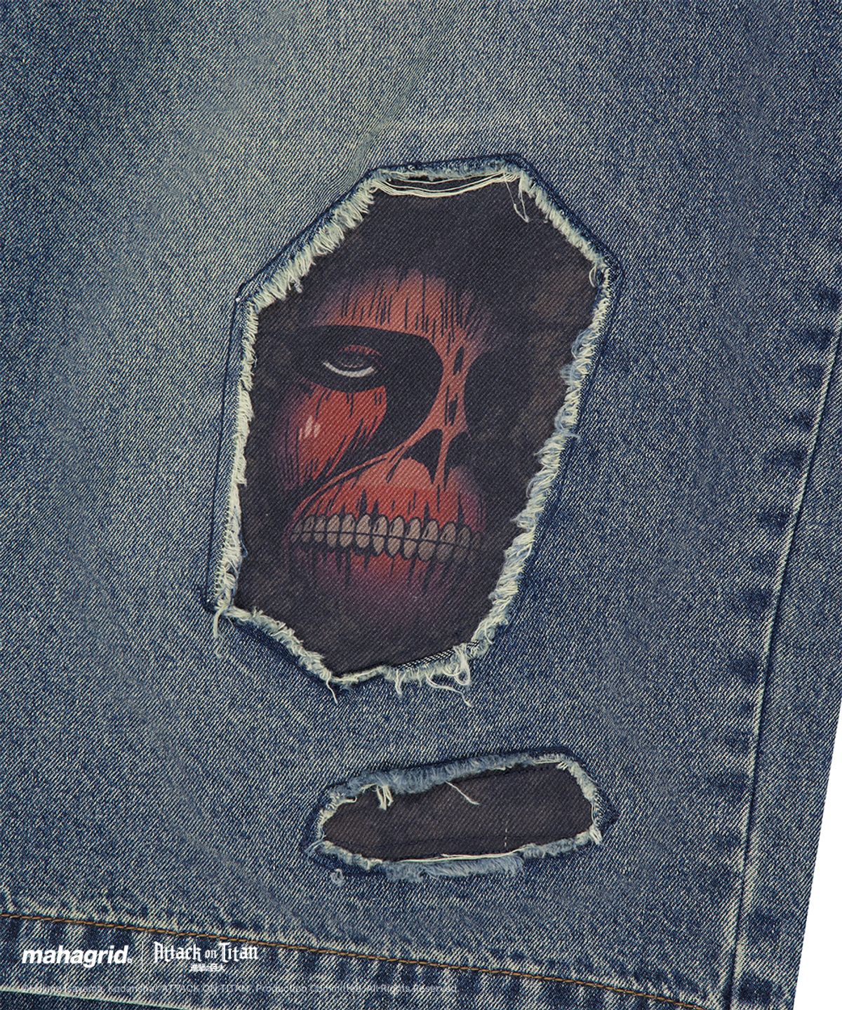 마하그리드(MAHAGRID) [진격의거인] TITAN DENIM SHORTS BLUE(MG2GMMD115T)