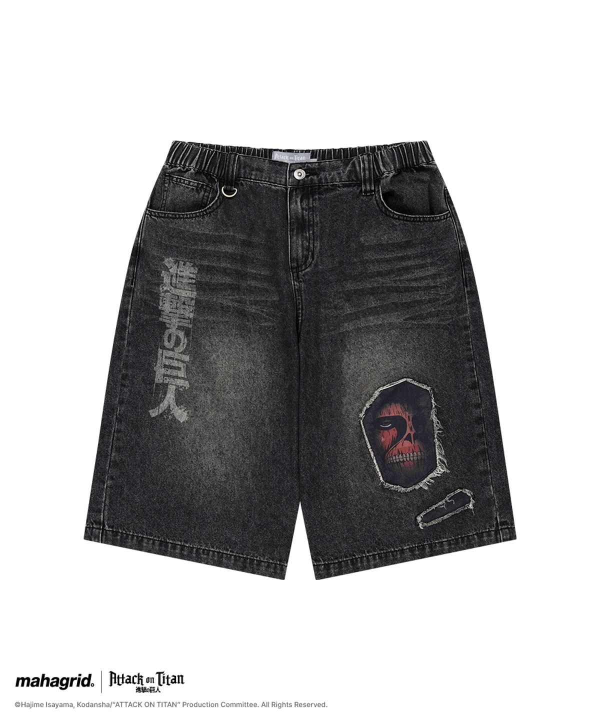 마하그리드(MAHAGRID) [진격의거인] TITAN DENIM SHORTS BLACK(MG2GMMD115T)