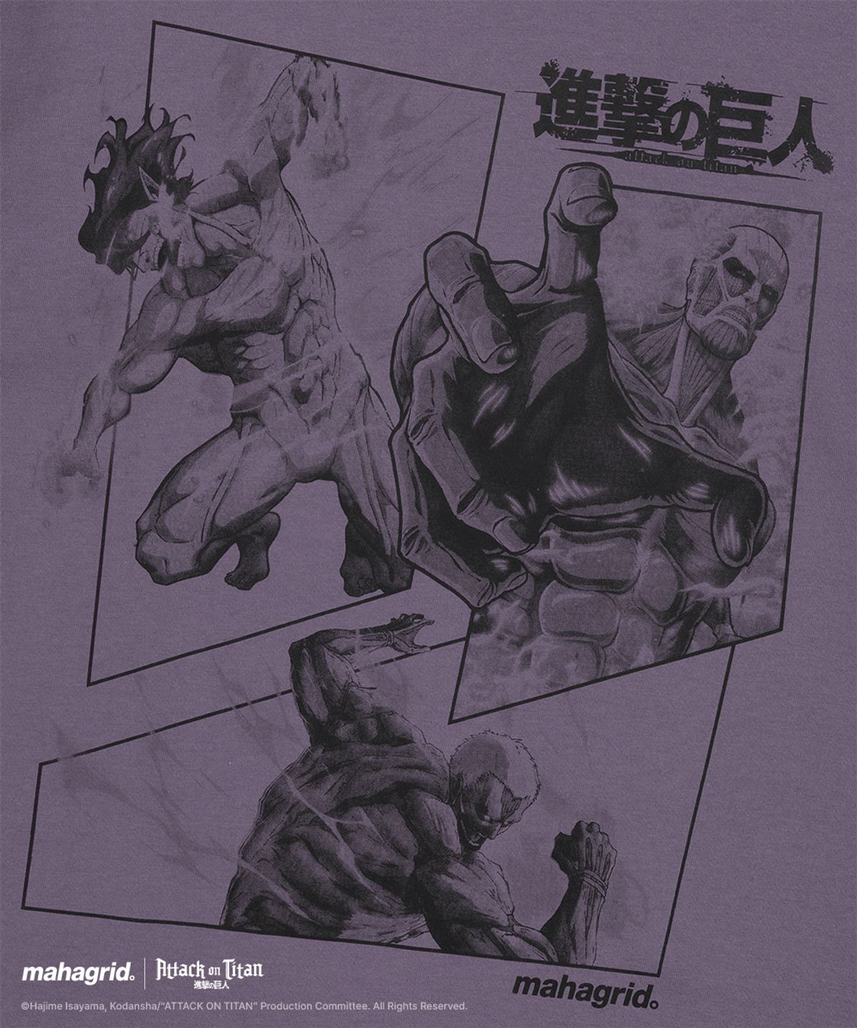 마하그리드(MAHAGRID) [진격의거인] AOT POSTER TEE PURPLE(MG2GMMT503T)