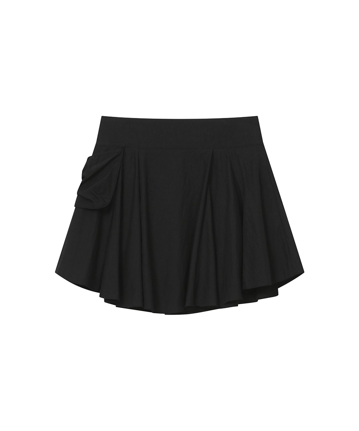 미세키서울(MISEKI SEOUL) Draped side pocket midi skirt BLACK