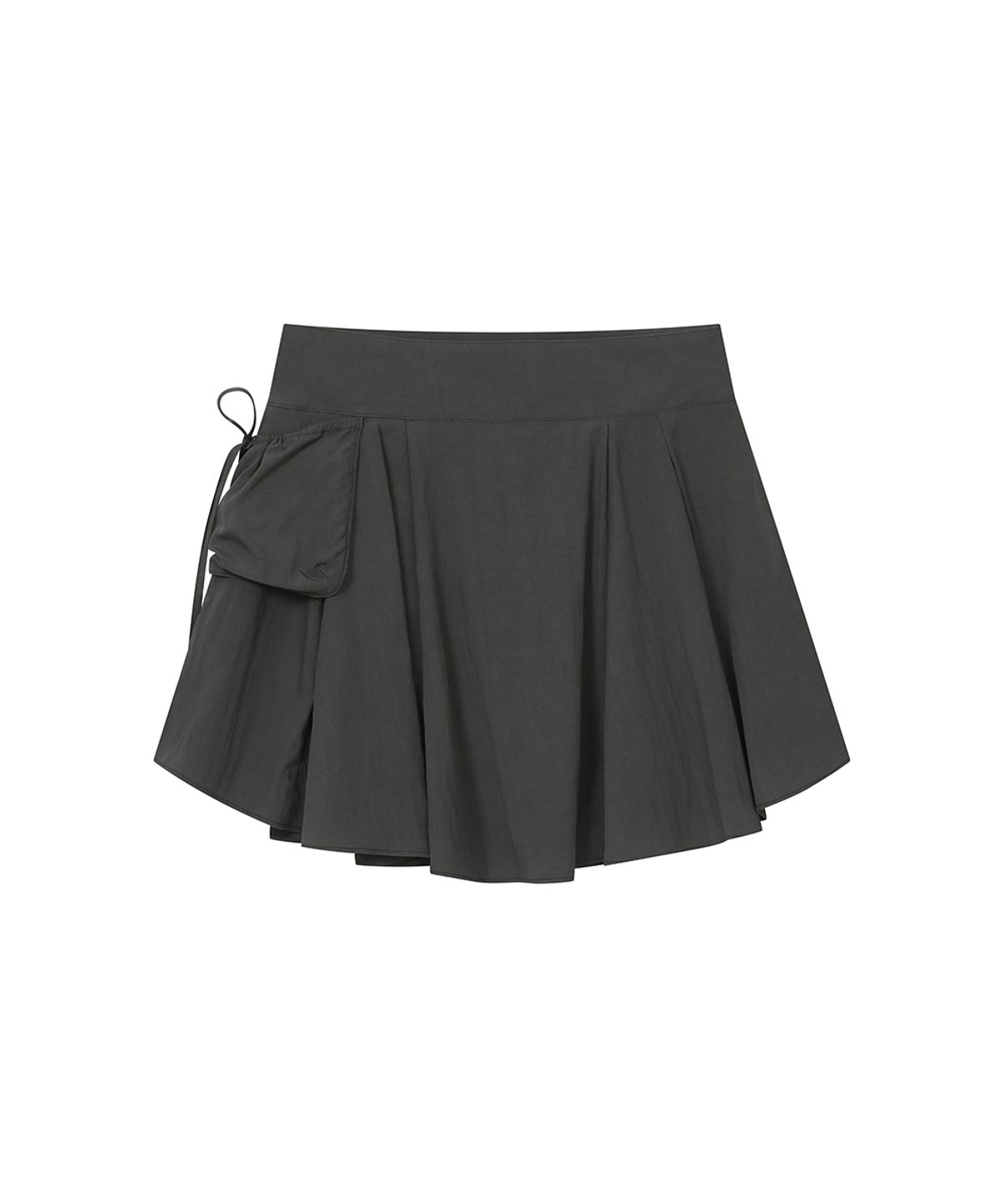 미세키서울(MISEKI SEOUL) Draped side pocket midi skirt CHARCOAL