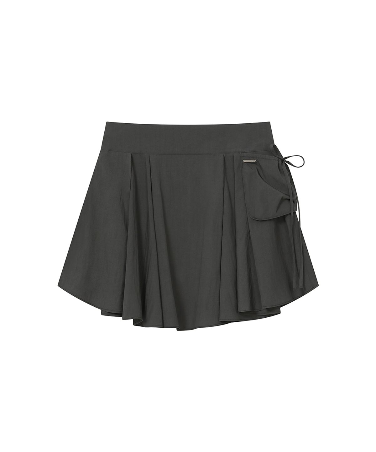 미세키서울(MISEKI SEOUL) Draped side pocket midi skirt CHARCOAL