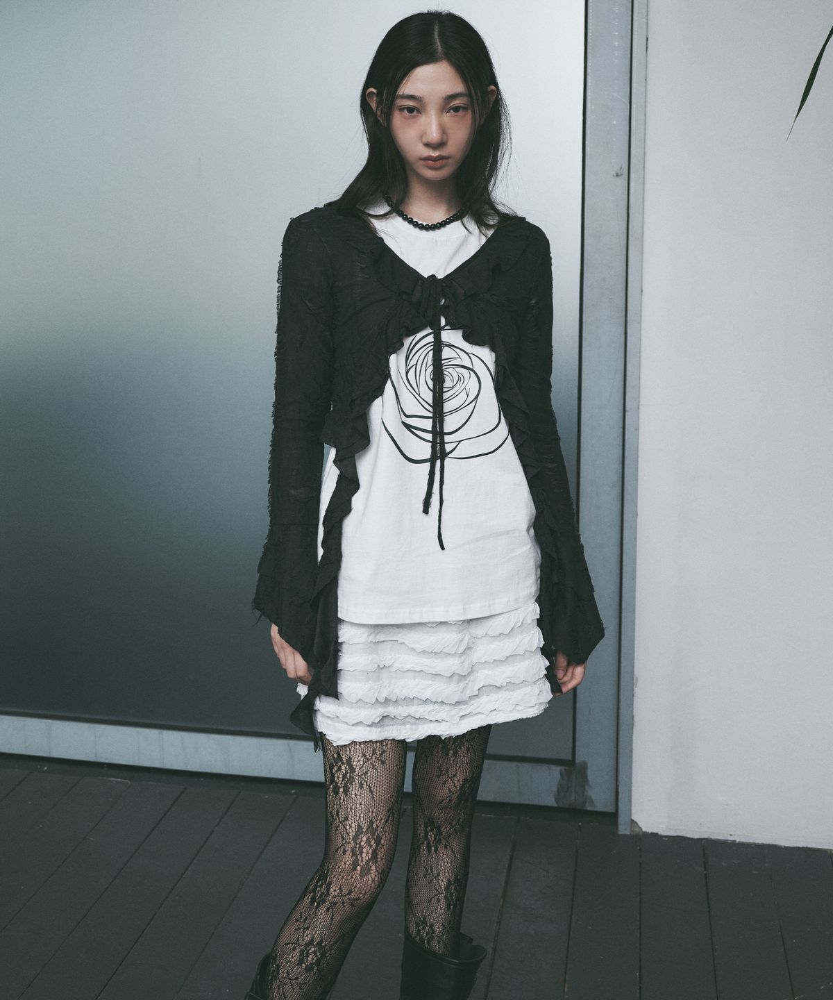 닉앤니콜(NICK&NICOLE) FRINGE LACE MINI SKIRT_IVORY