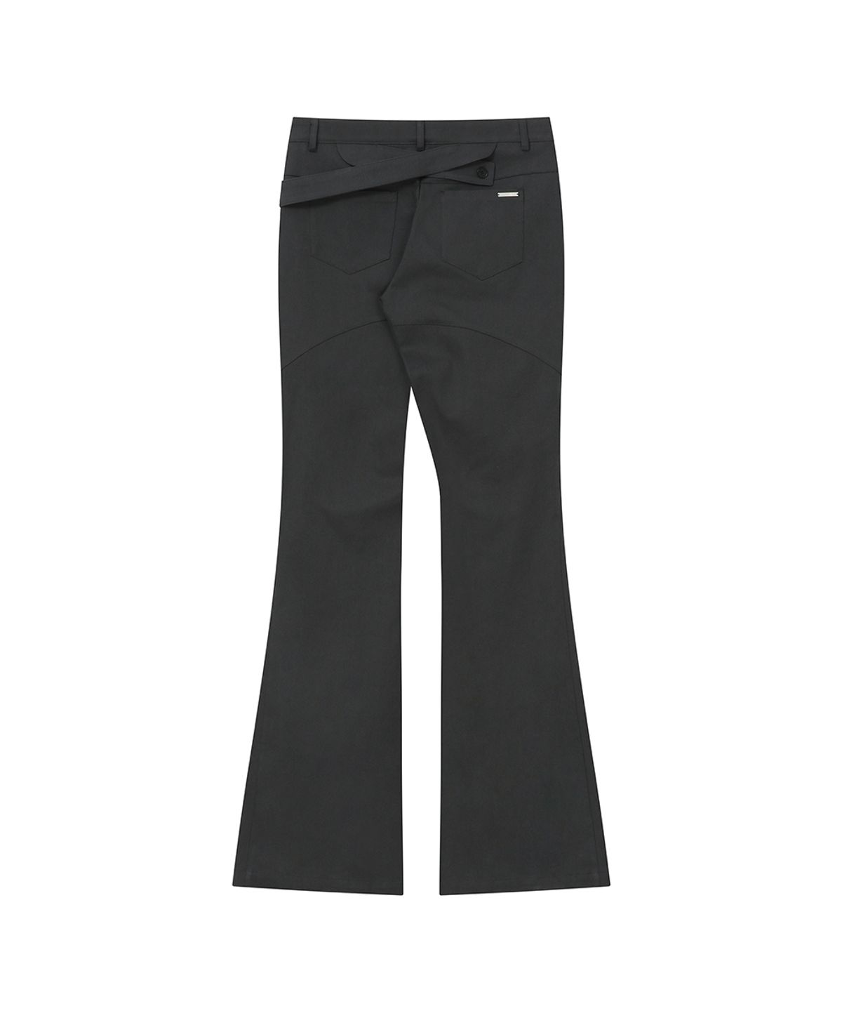 미세키서울(MISEKI SEOUL) Diagonal strap bootcut pants CHARCOAL