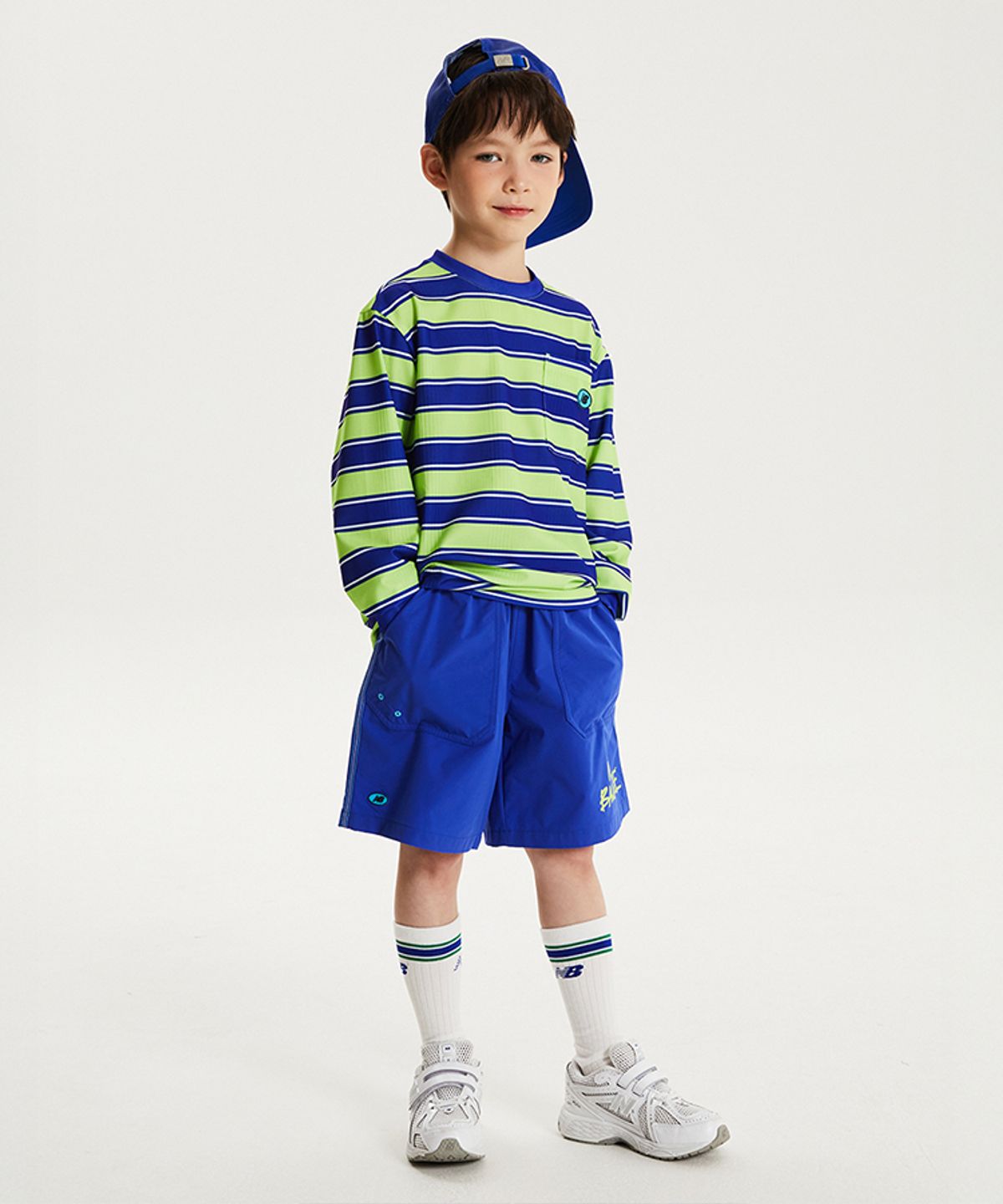 뉴발란스 키즈(NEWBALANCEKIDS) Spotlight Hot Summer_아동 퀵드라이 스트라이프 티셔츠 NK9RG3974UAH