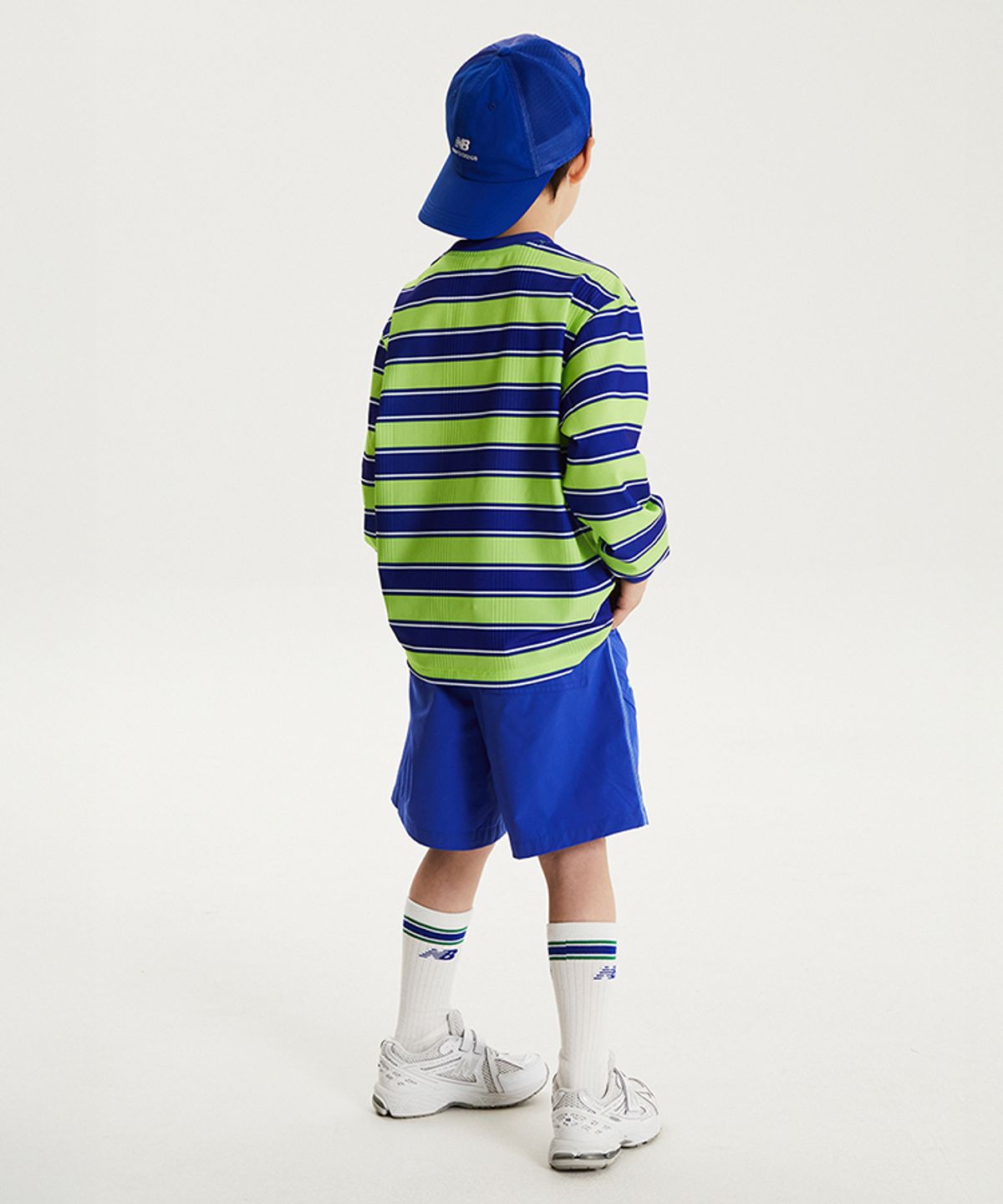 뉴발란스 키즈(NEWBALANCEKIDS) Spotlight Hot Summer_아동 퀵드라이 스트라이프 티셔츠 NK9RG3974UAH