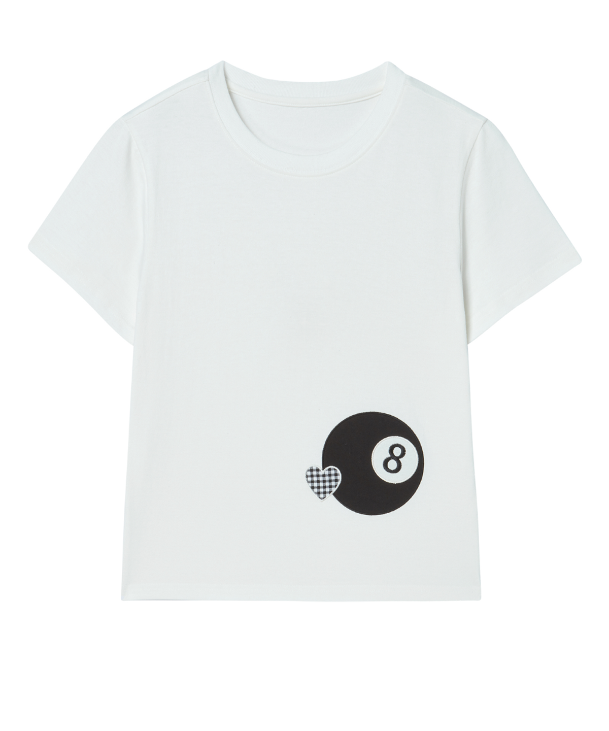 로긴 앤 로지(ROGIN N ROSIE) 8-Ball Check Heart Point T-shirt White