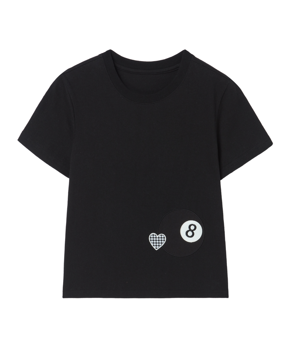 로긴 앤 로지(ROGIN N ROSIE) 8-Ball Check Heart Point T-shirt Black