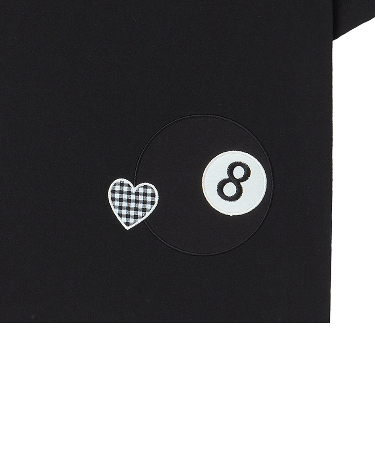 로긴 앤 로지(ROGIN N ROSIE) 8-Ball Check Heart Point T-shirt Black