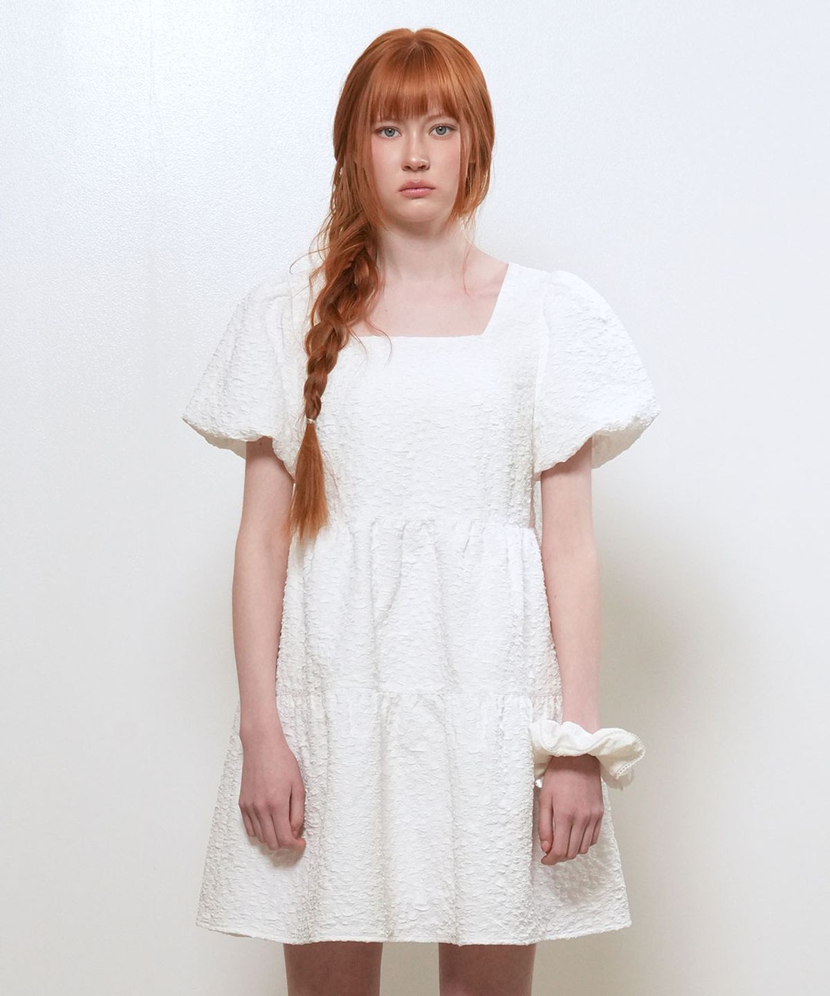 제너럴아이디어(GENERALIDEA) 링클 볼륨 퍼프 원피스 [WHITE] / WBE2L15503