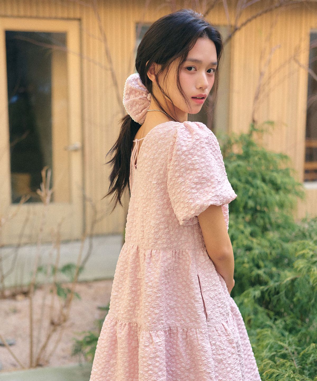 제너럴아이디어(GENERALIDEA) 링클 볼륨 퍼프 원피스 [PINK] / WBE2L15503