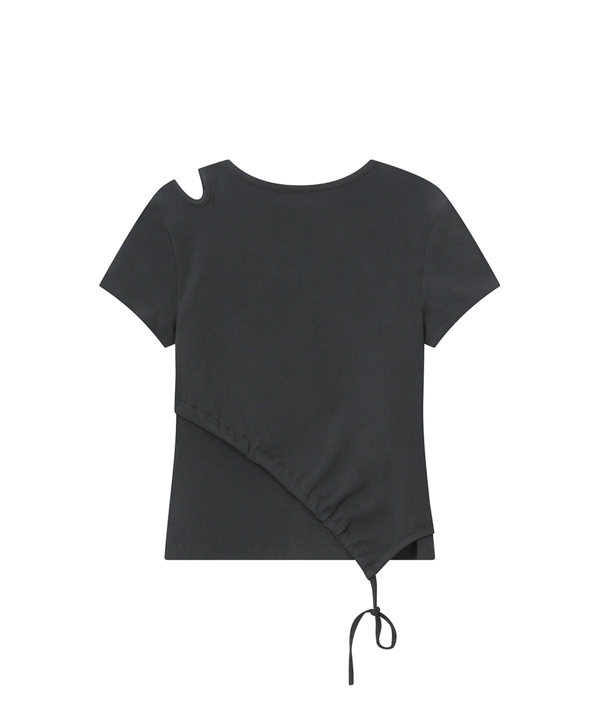 미세키서울(MISEKI SEOUL) Cutout shirring layered shortsleeve CHARCOAL