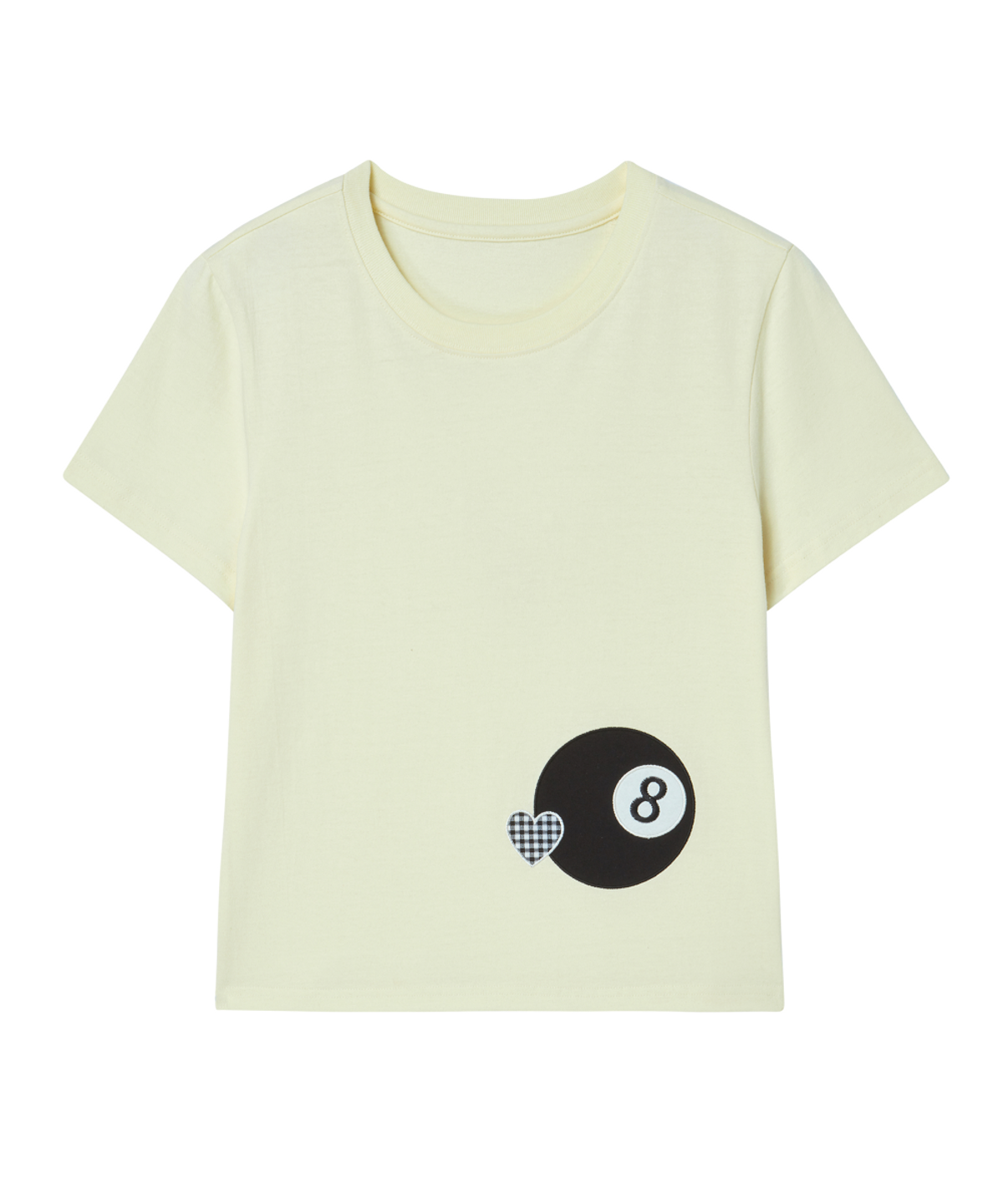 로긴 앤 로지(ROGIN N ROSIE) 8-Ball Check Heart Point T-shirt Lemon
