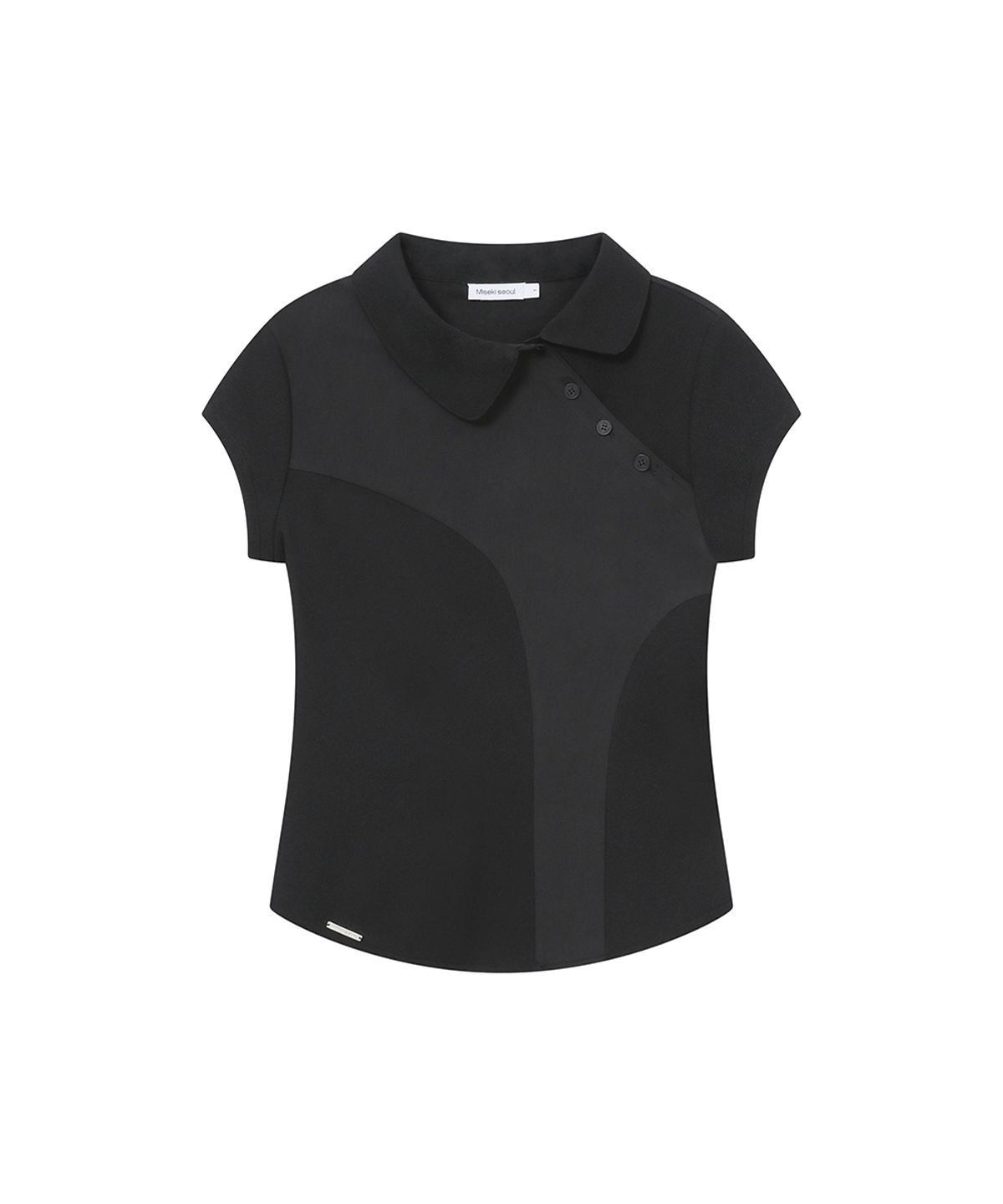 미세키서울(MISEKI SEOUL) Diagonal placket layered shirt BLACK