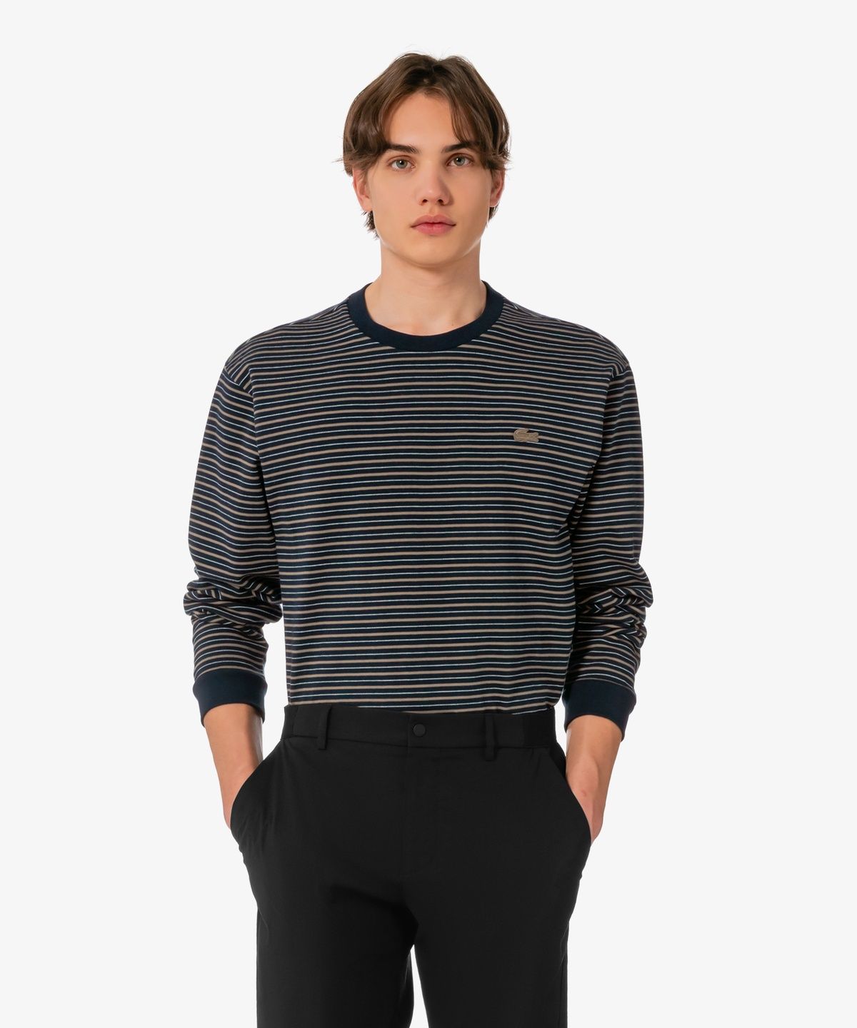 라코스테(LACOSTE) 남성 긴팔 스트라이프 티셔츠 TH338E-56G HDE