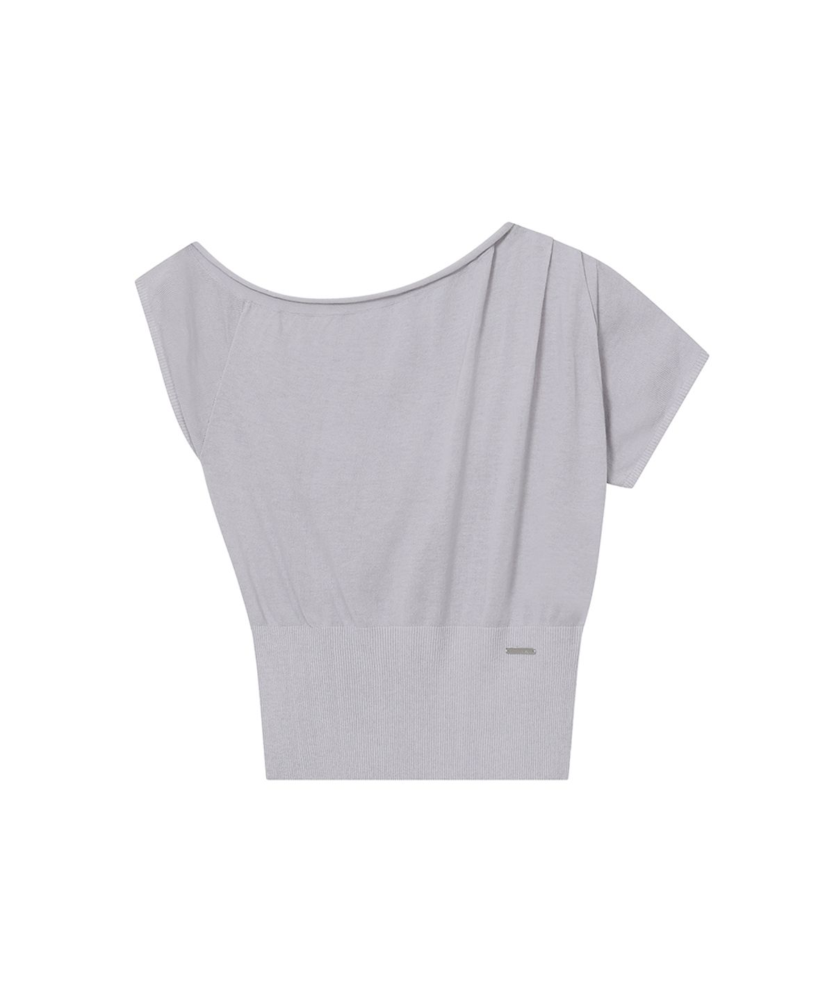미세키서울(MISEKI SEOUL) One shoulder sheer knit top GREY