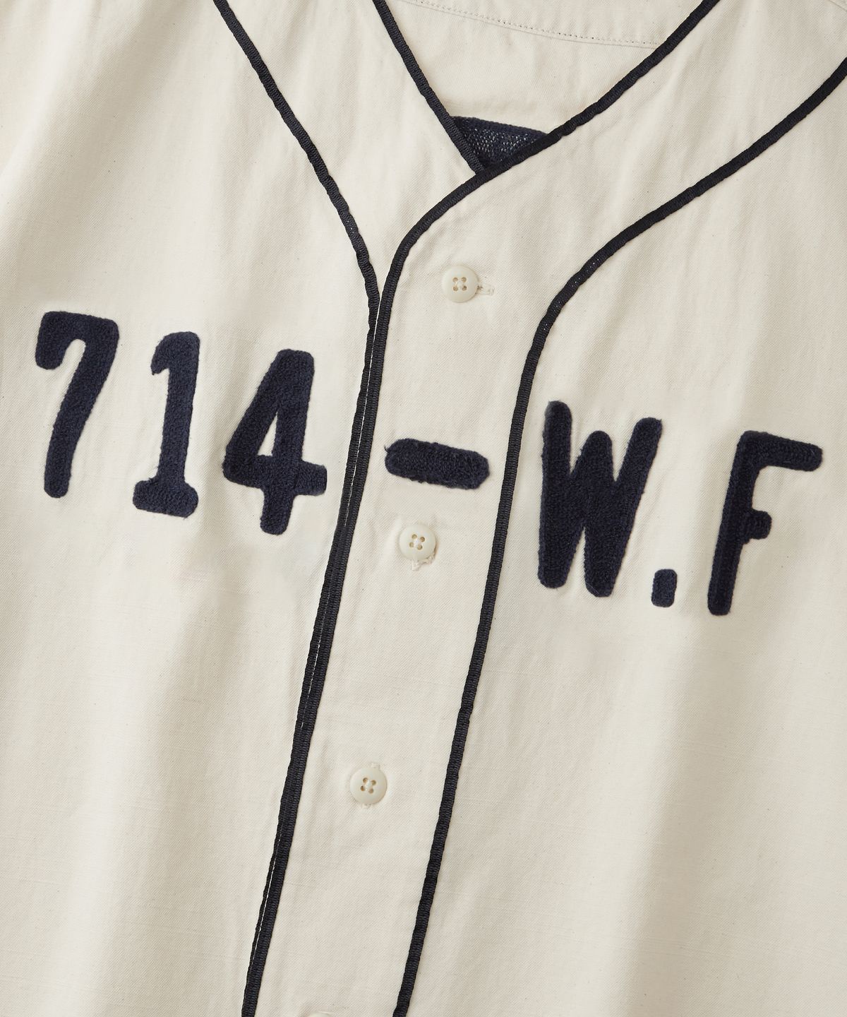 아웃스탠딩(OUTSTANDING) VINTAGE BASEBALL HALF SHIRT_IVORY