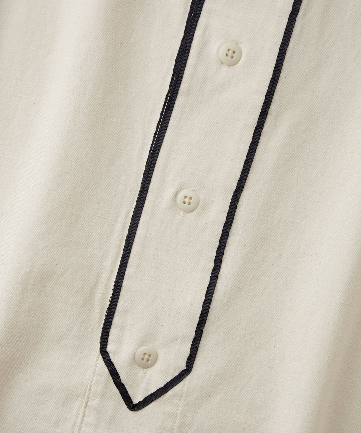 아웃스탠딩(OUTSTANDING) VINTAGE BASEBALL HALF SHIRT_IVORY
