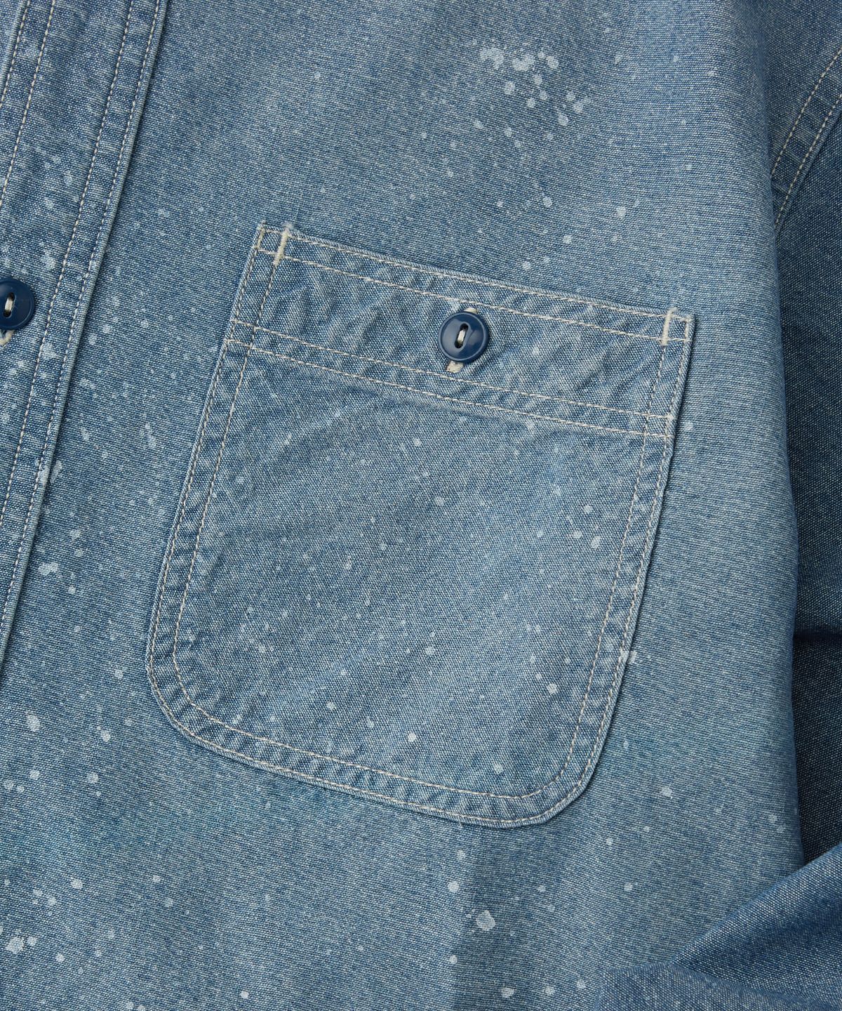 아웃스탠딩(OUTSTANDING) USN SELVEDGE CHAMBRAY SHIRT_DIRTY BLUE