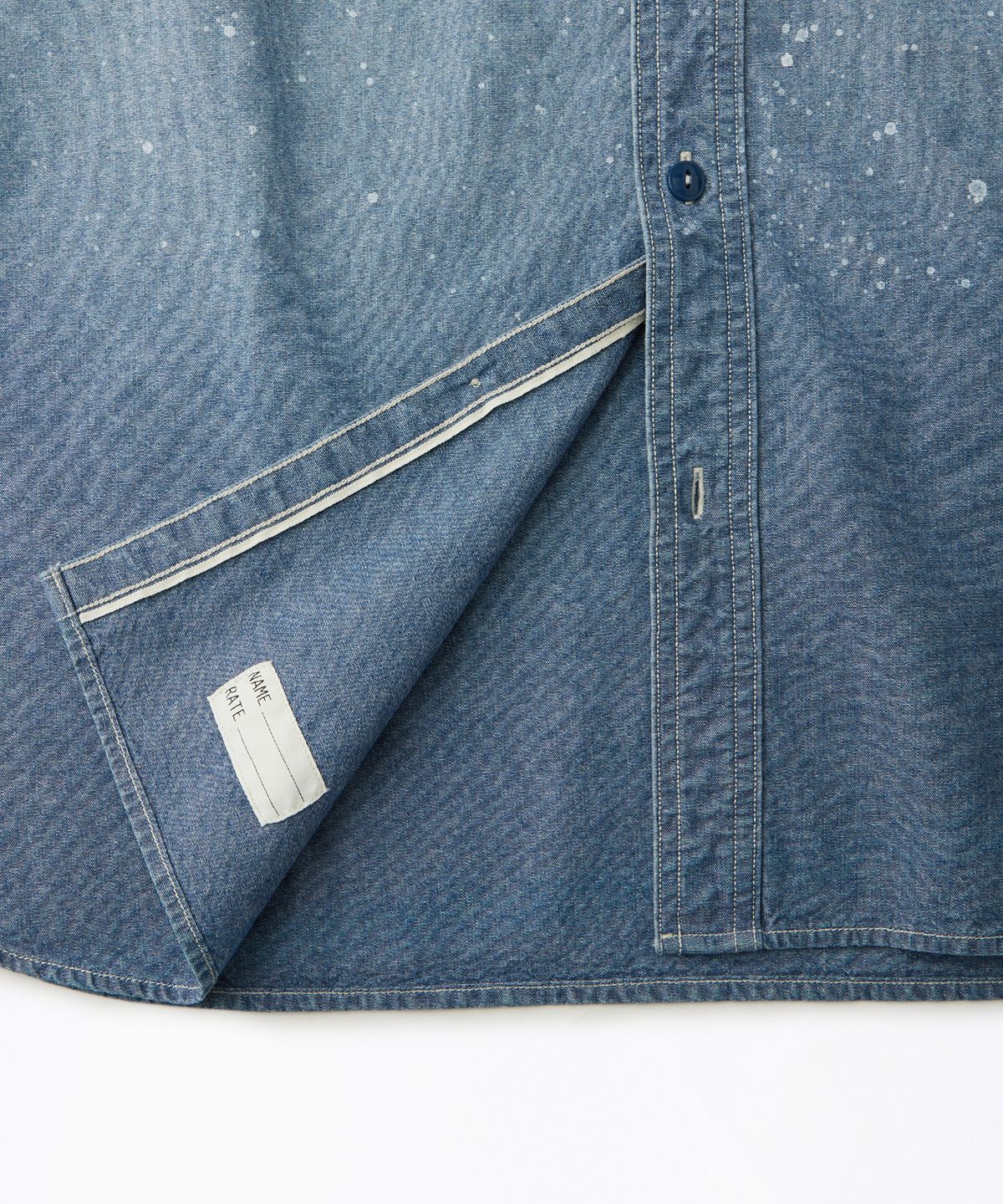 아웃스탠딩(OUTSTANDING) USN SELVEDGE CHAMBRAY SHIRT_DIRTY BLUE