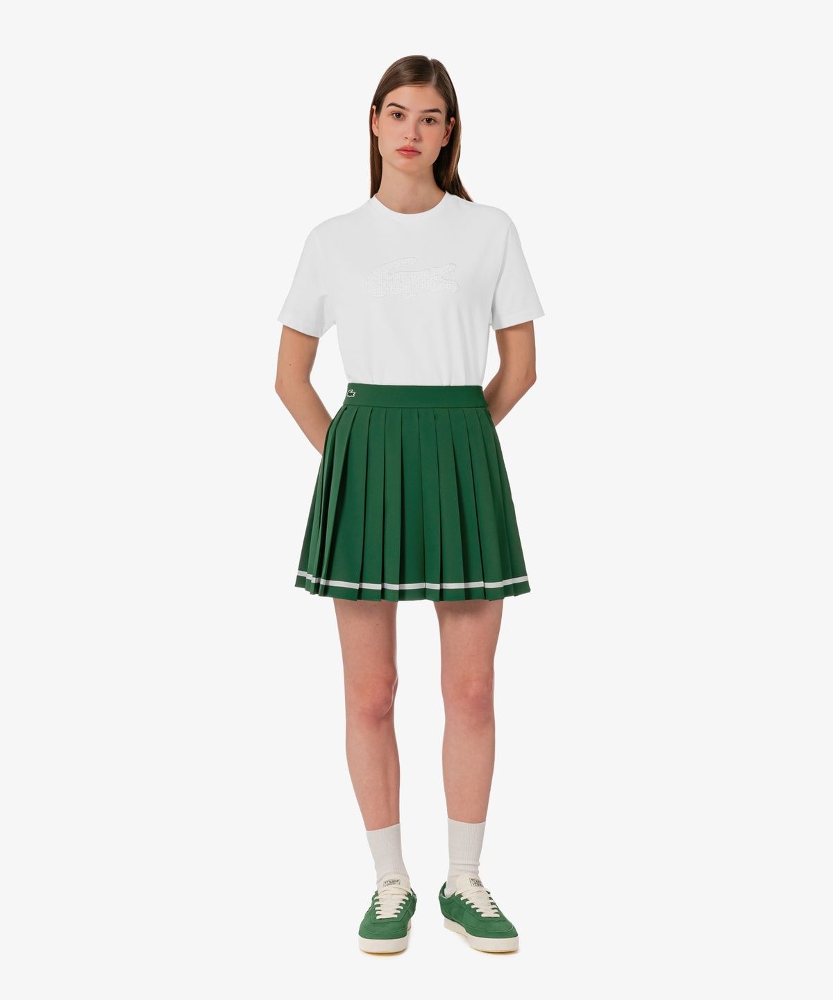 라코스테(LACOSTE) 여성 레이스 크록 티셔츠 TF600E-56G 70V