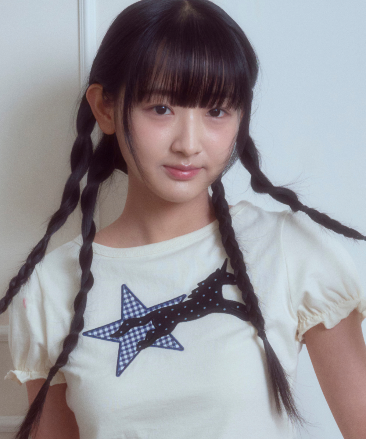 로긴 앤 로지(ROGIN N ROSIE) Starry Unicorn patch T-shirt Cream