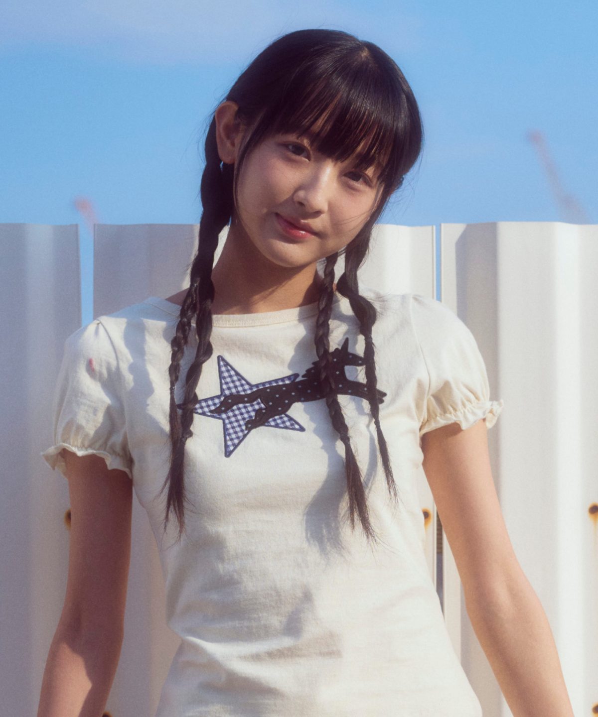 로긴 앤 로지(ROGIN N ROSIE) Starry Unicorn patch T-shirt Cream