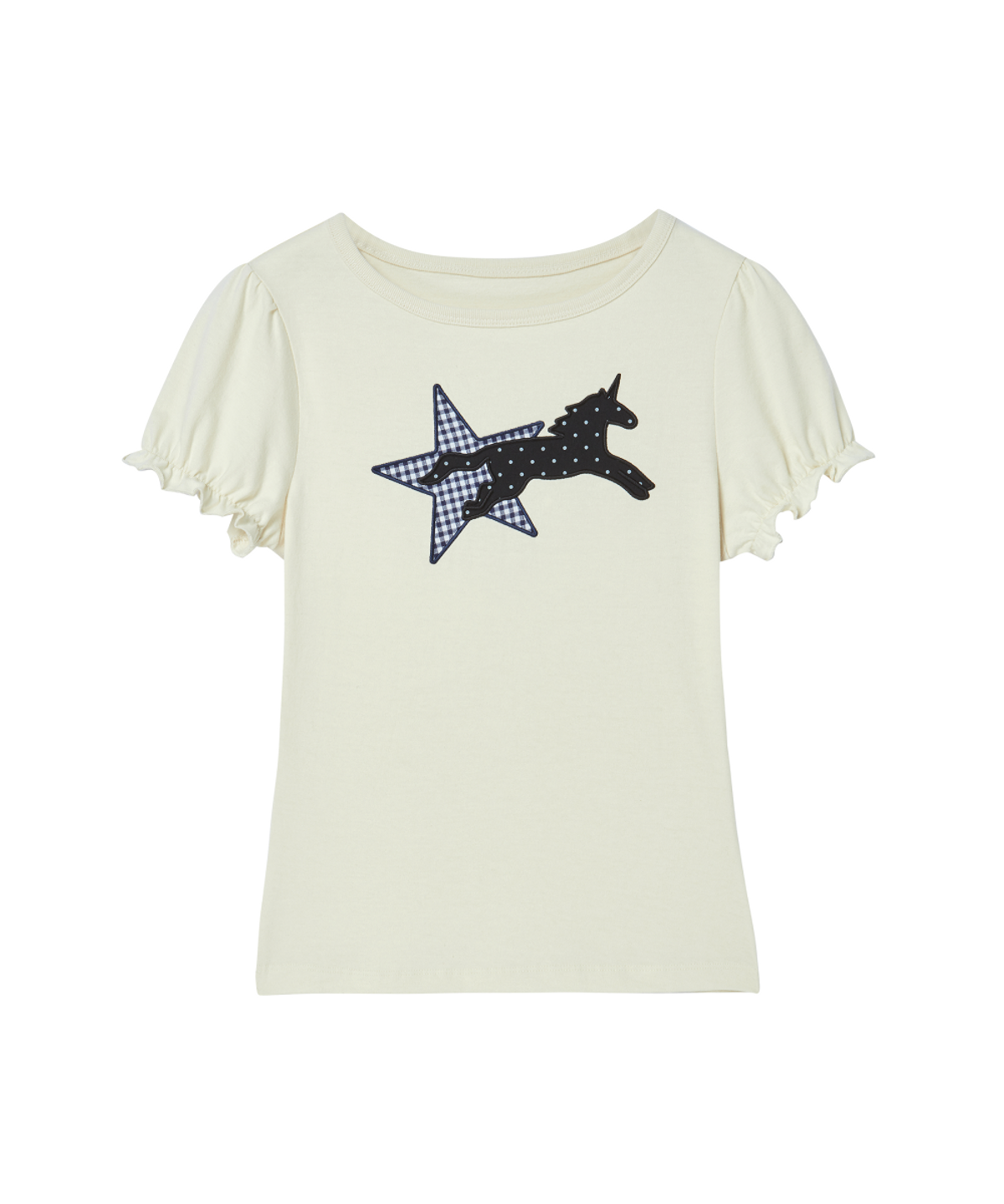 로긴 앤 로지(ROGIN N ROSIE) Starry Unicorn patch T-shirt Cream