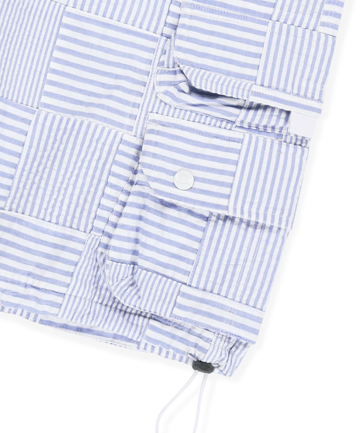 썬러브투어(SUNLOVETOUR) Seersucker Patchwork Cargo Shorts Blue