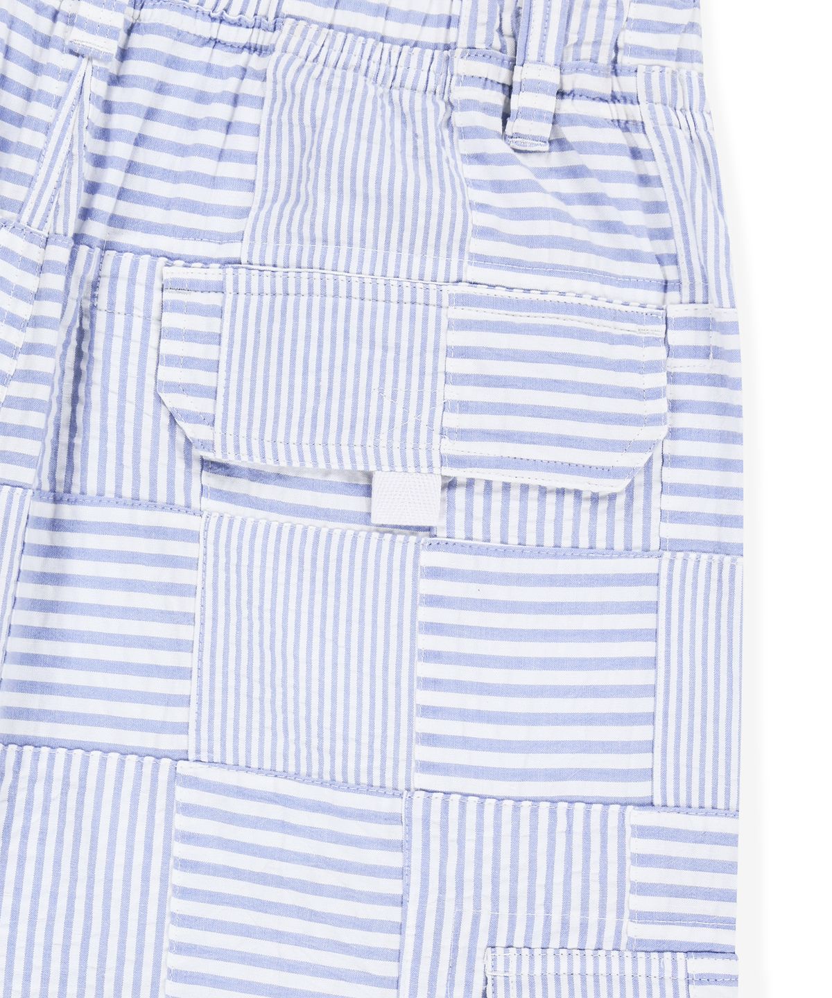 썬러브투어(SUNLOVETOUR) Seersucker Patchwork Cargo Shorts Blue