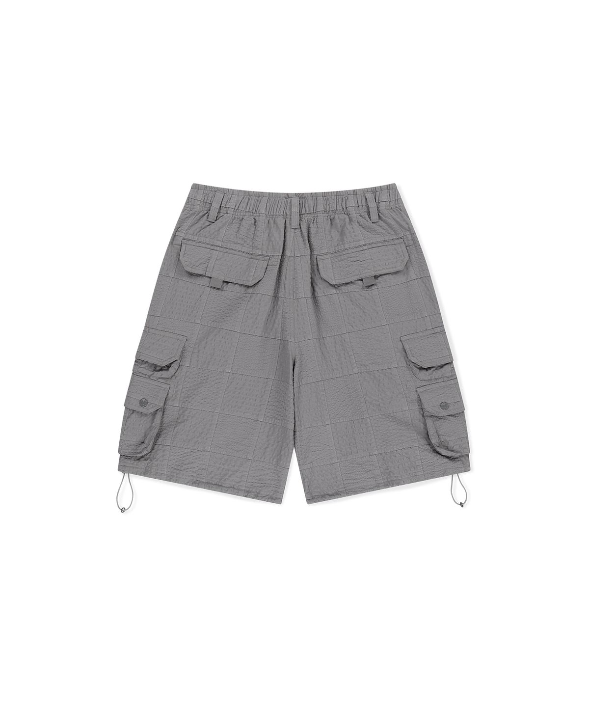 썬러브투어(SUNLOVETOUR) Seersucker Patchwork Cargo Shorts Grey