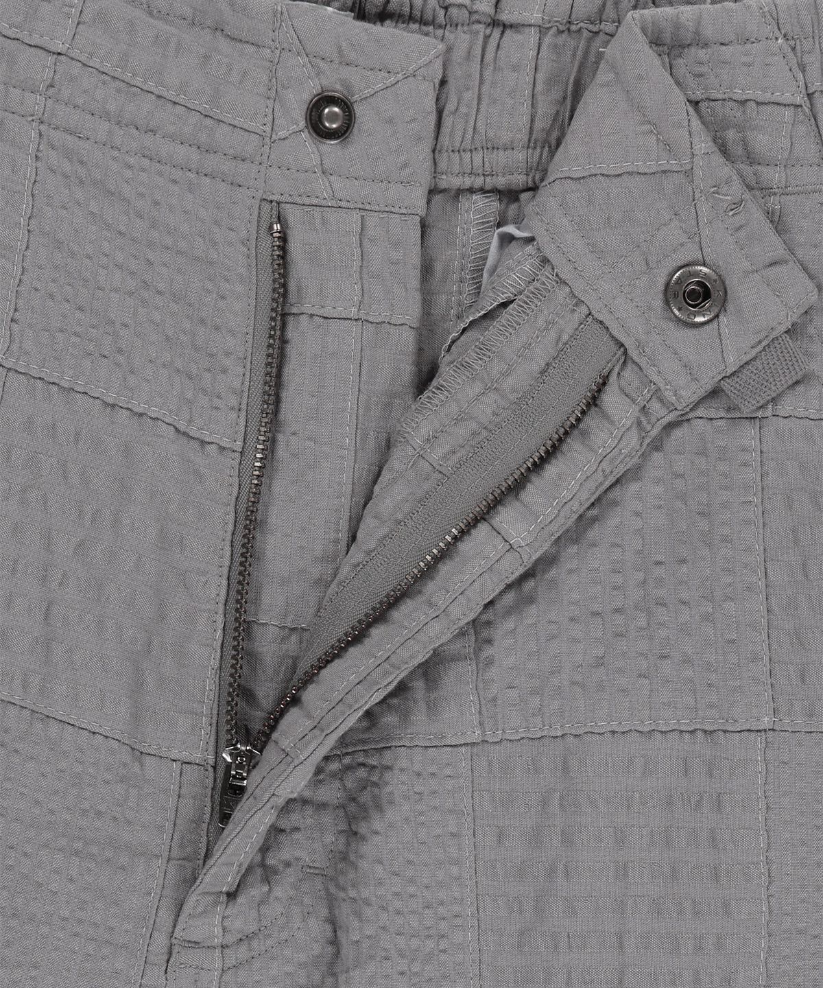 썬러브투어(SUNLOVETOUR) Seersucker Patchwork Cargo Shorts Grey