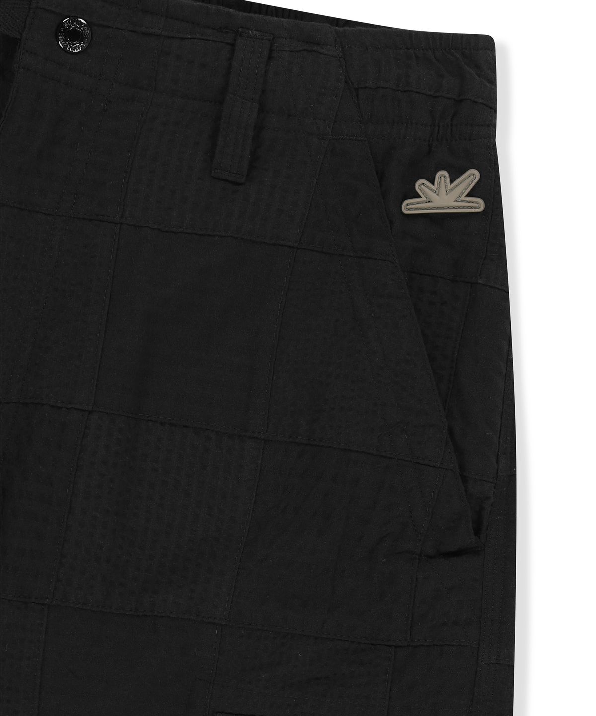 썬러브투어(SUNLOVETOUR) Seersucker Patchwork Cargo Shorts Black