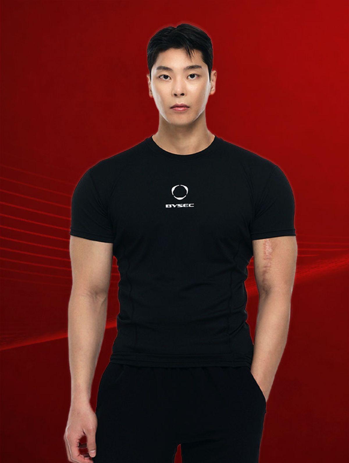 바이젝(BYSEC) 프로머슬 기능스판 컬래버로고 숏슬리브_2 Color