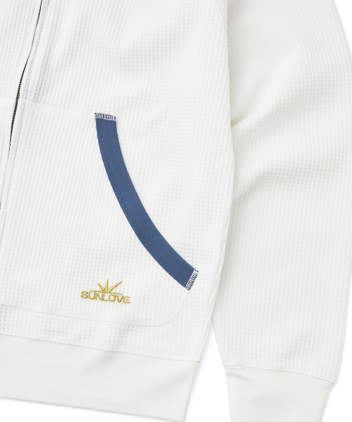 썬러브투어(SUNLOVETOUR) Aero Waffle Zip Up Hoodie White