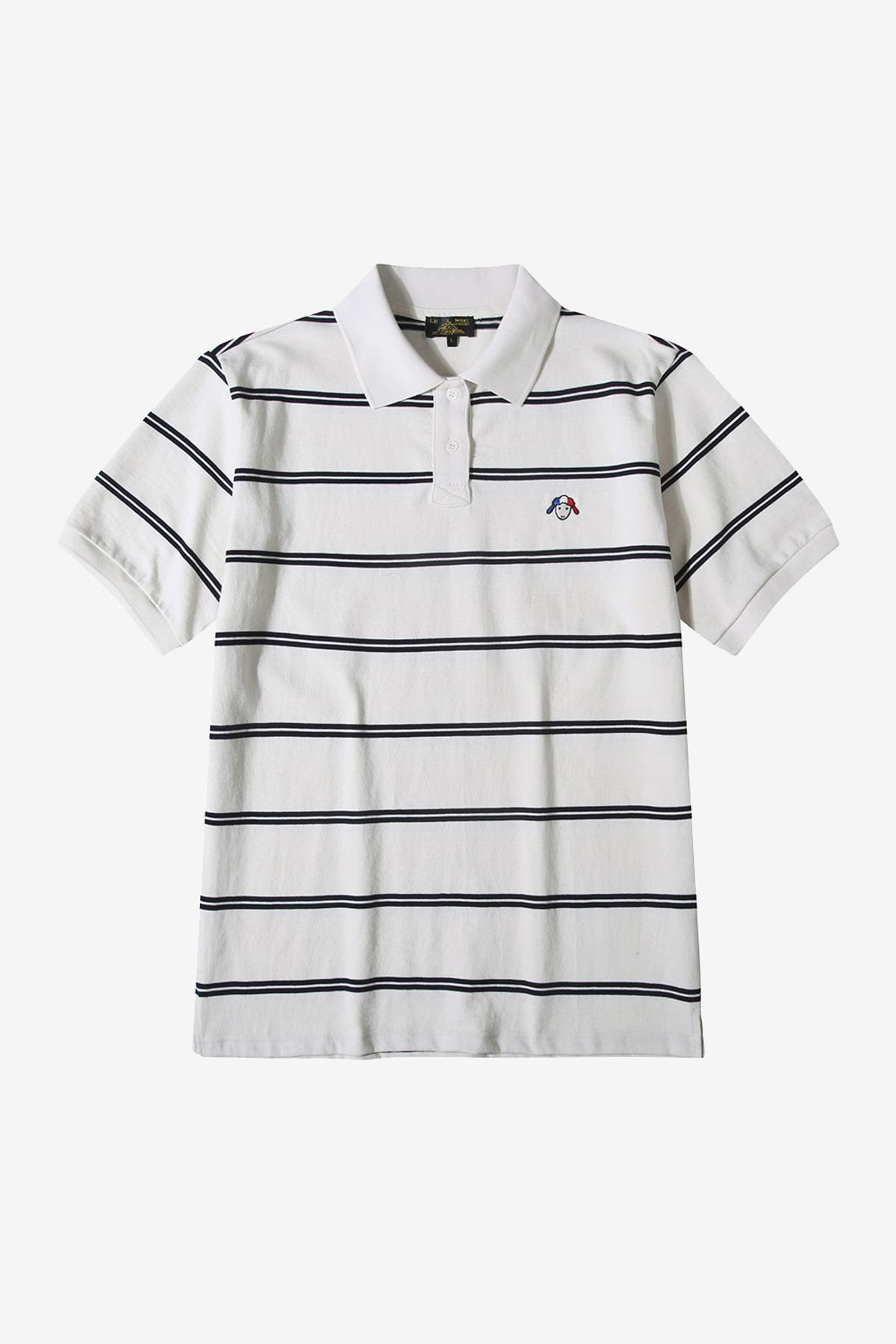 르몽생미셸(LE MONT ST MICHEL) Cotton Stripe Polo T-shirt_Ivory