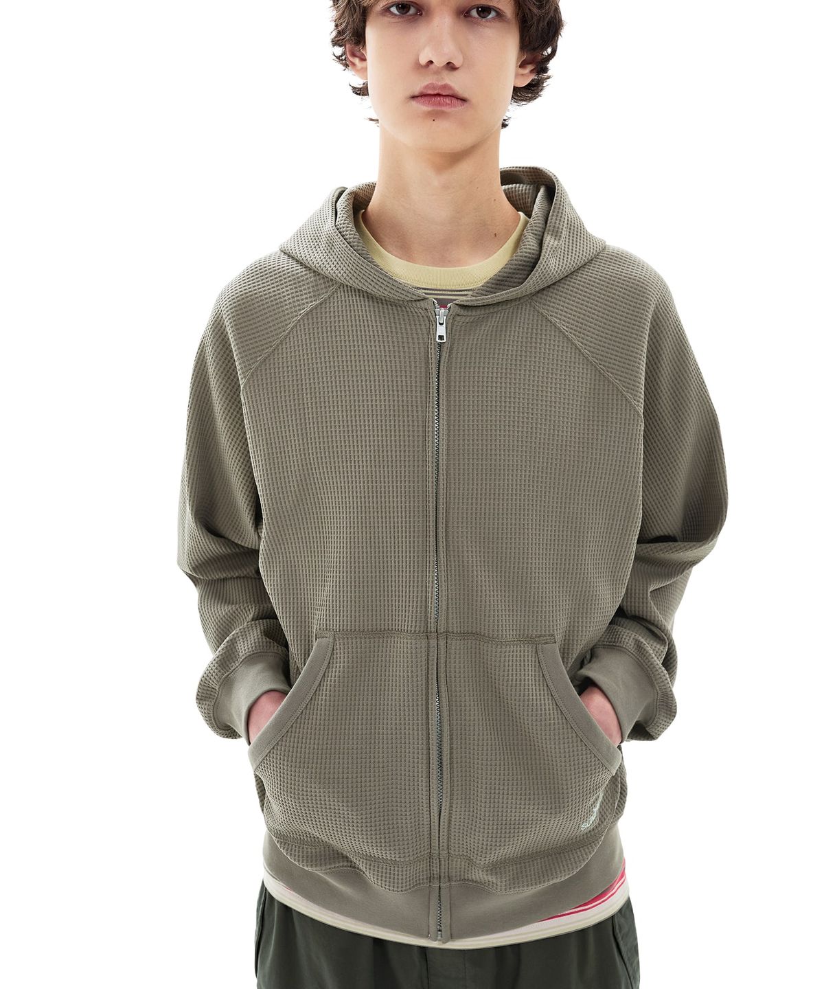 썬러브투어(SUNLOVETOUR) Aero Waffle Zip Up Hoodie Blue