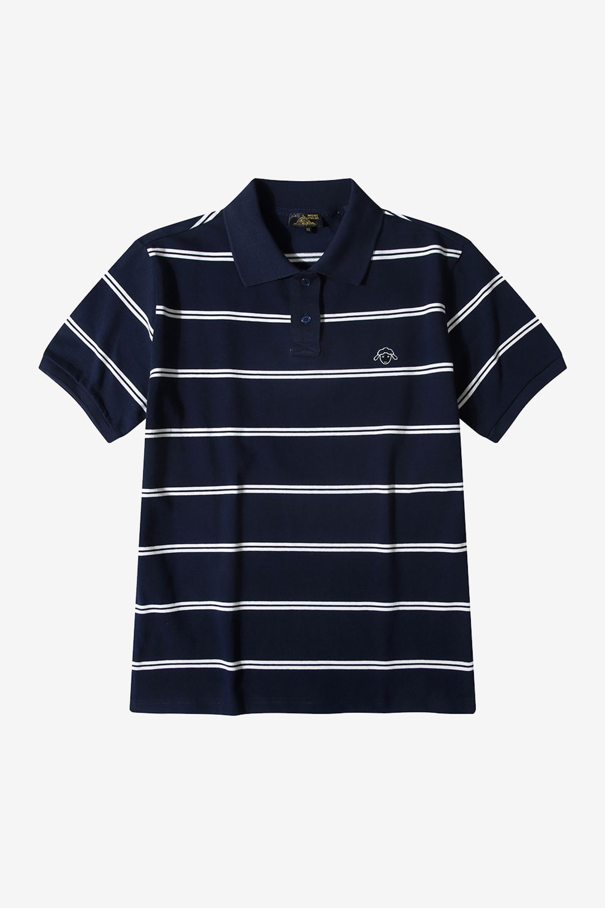 르몽생미셸(LE MONT ST MICHEL) Cotton Stripe Polo T-shirt_Navy