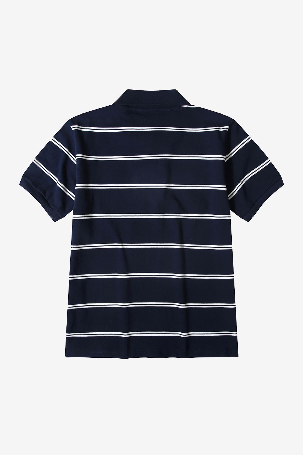 르몽생미셸(LE MONT ST MICHEL) Cotton Stripe Polo T-shirt_Navy