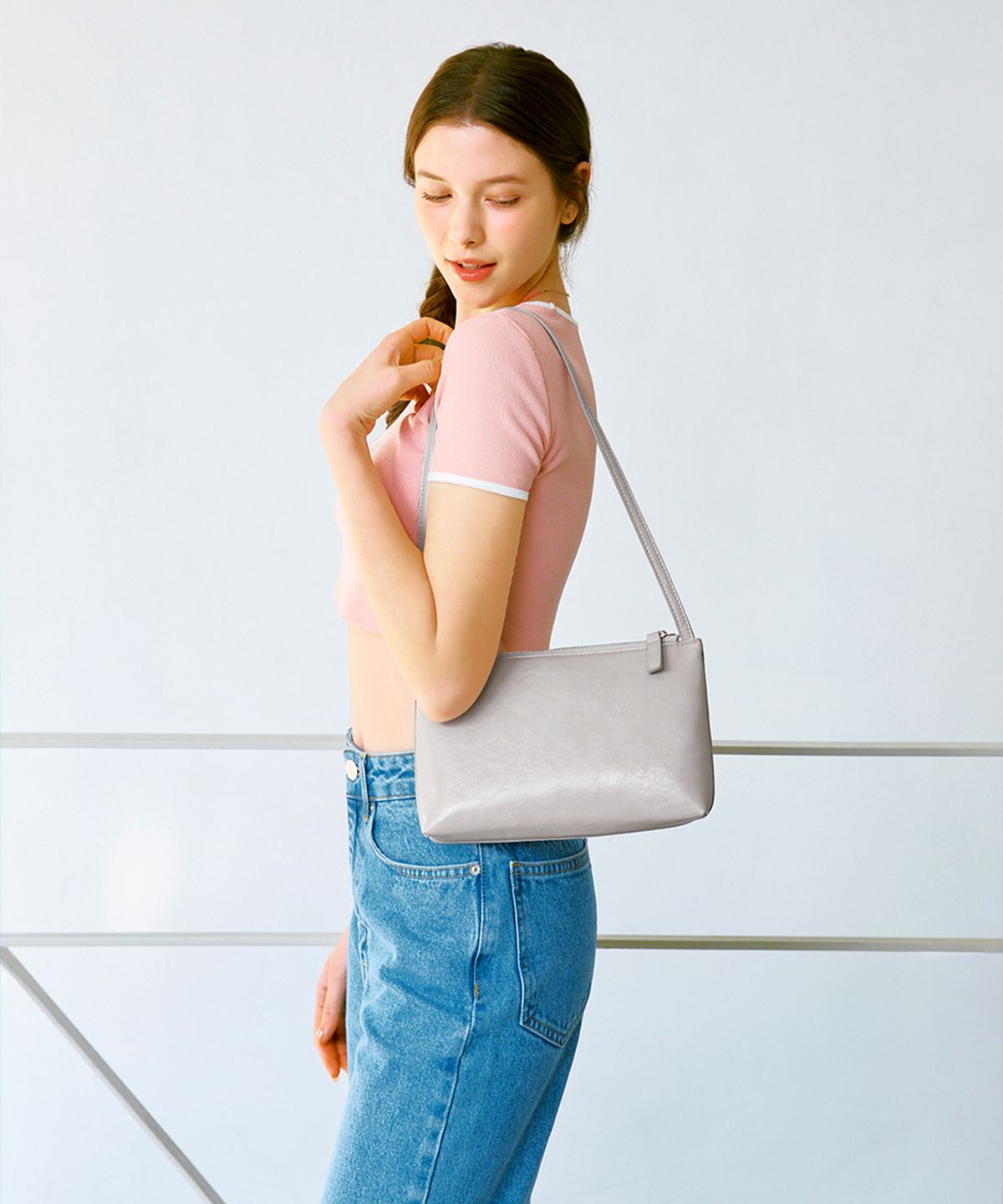 끌라베(CLAVE) 아이비 그레이 숄더백 (IVY Gray Shoulder Bag)