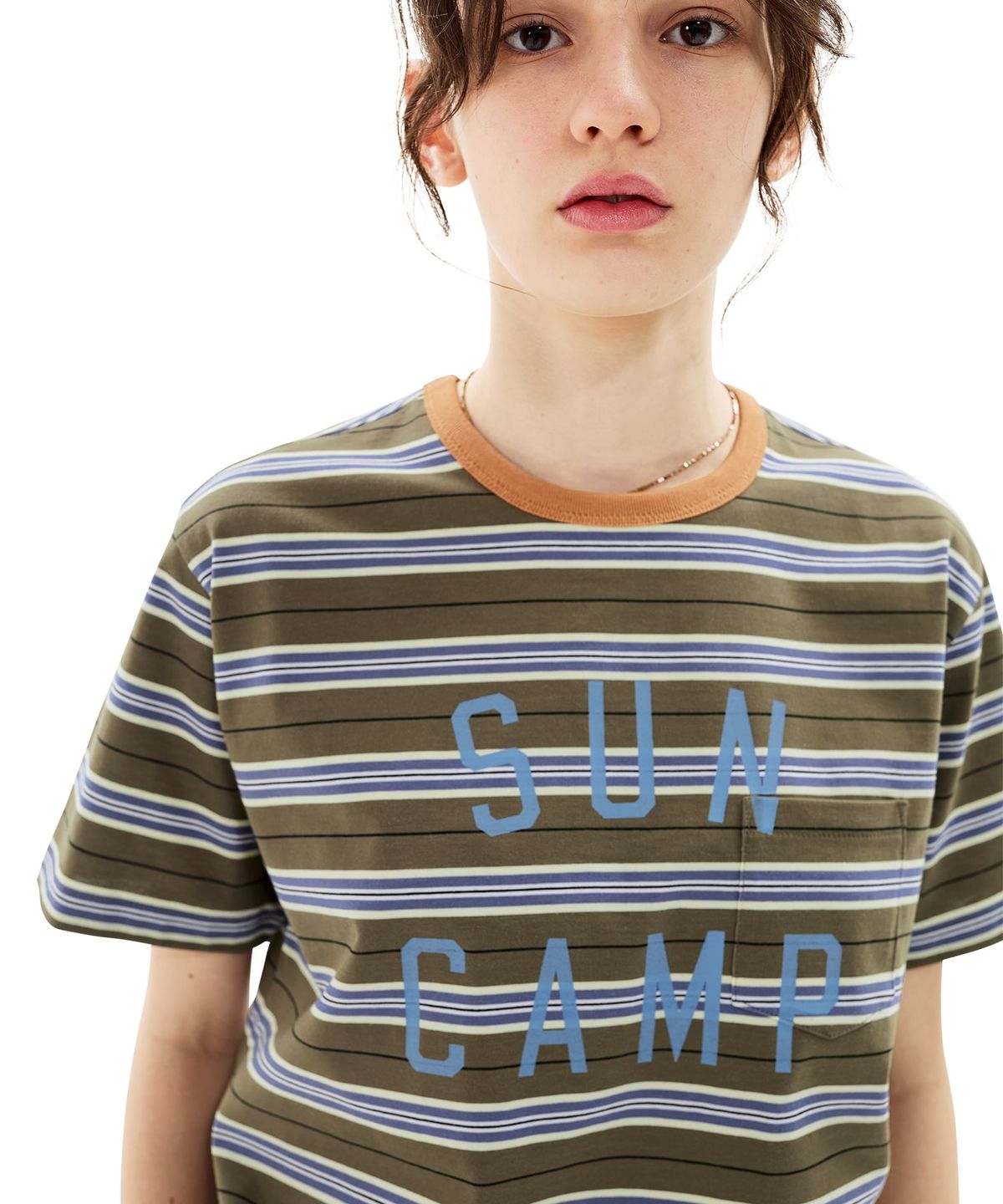 썬러브투어(SUNLOVETOUR) SUN CAMP Stripe Tee Brown