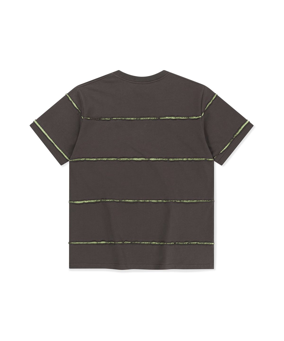 썬러브투어(SUNLOVETOUR) Raw Edge Stripe Tee Charcoal