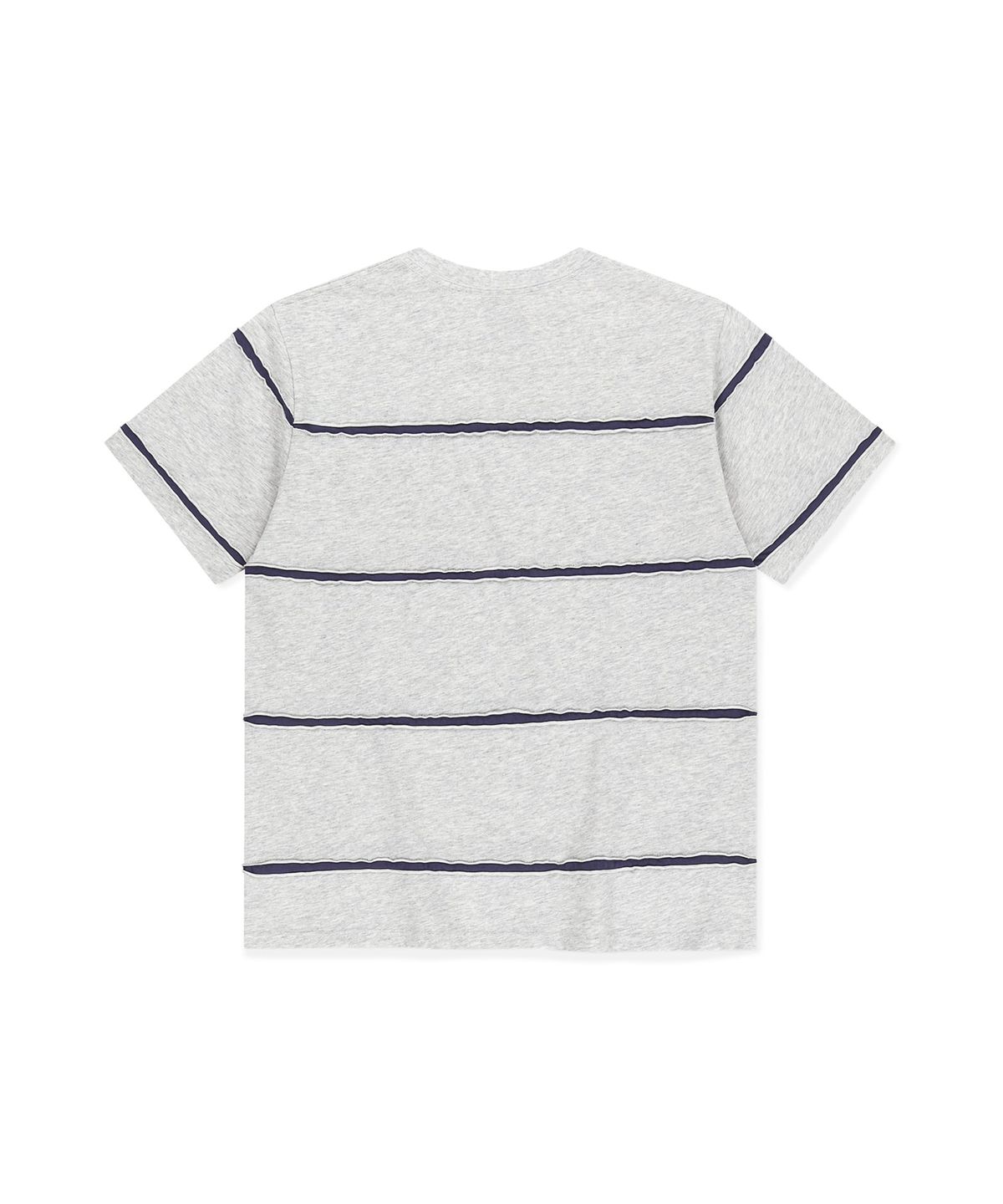 썬러브투어(SUNLOVETOUR) Raw Edge Stripe Tee Heather Grey