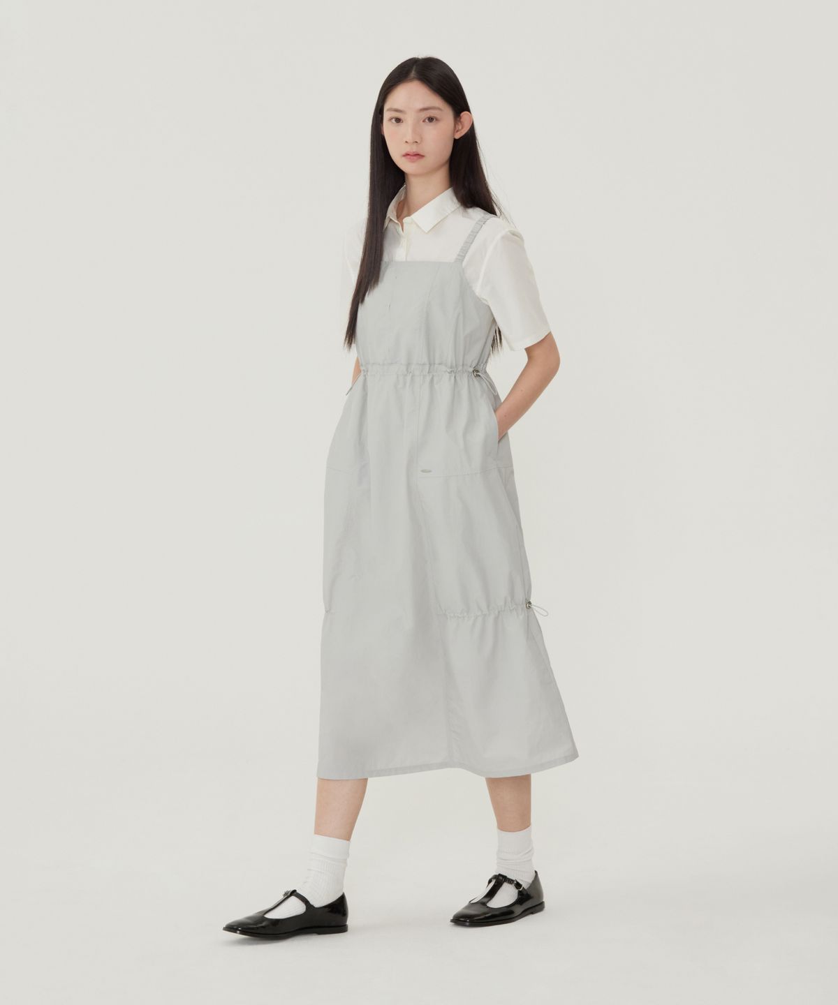 커버낫 우먼(COVERNAT WOMAN) 우먼 레이어드 슬리브리스 원피스 라이트그레이